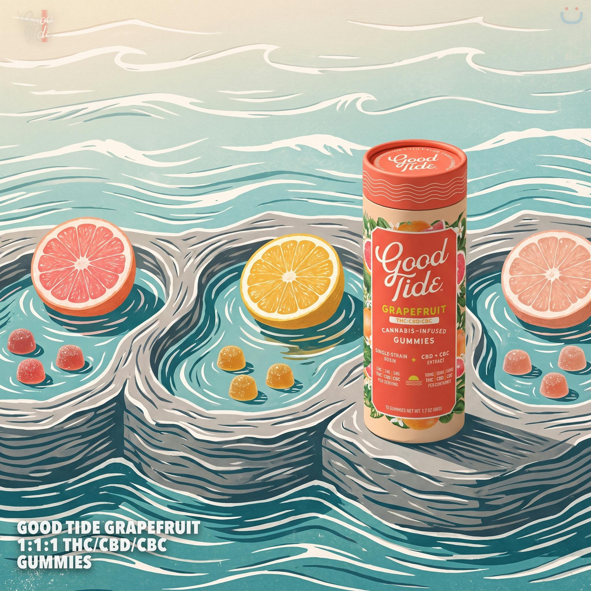 Good Tide Grapefruit 1:1:1 THC/CBD/CBC Gummies