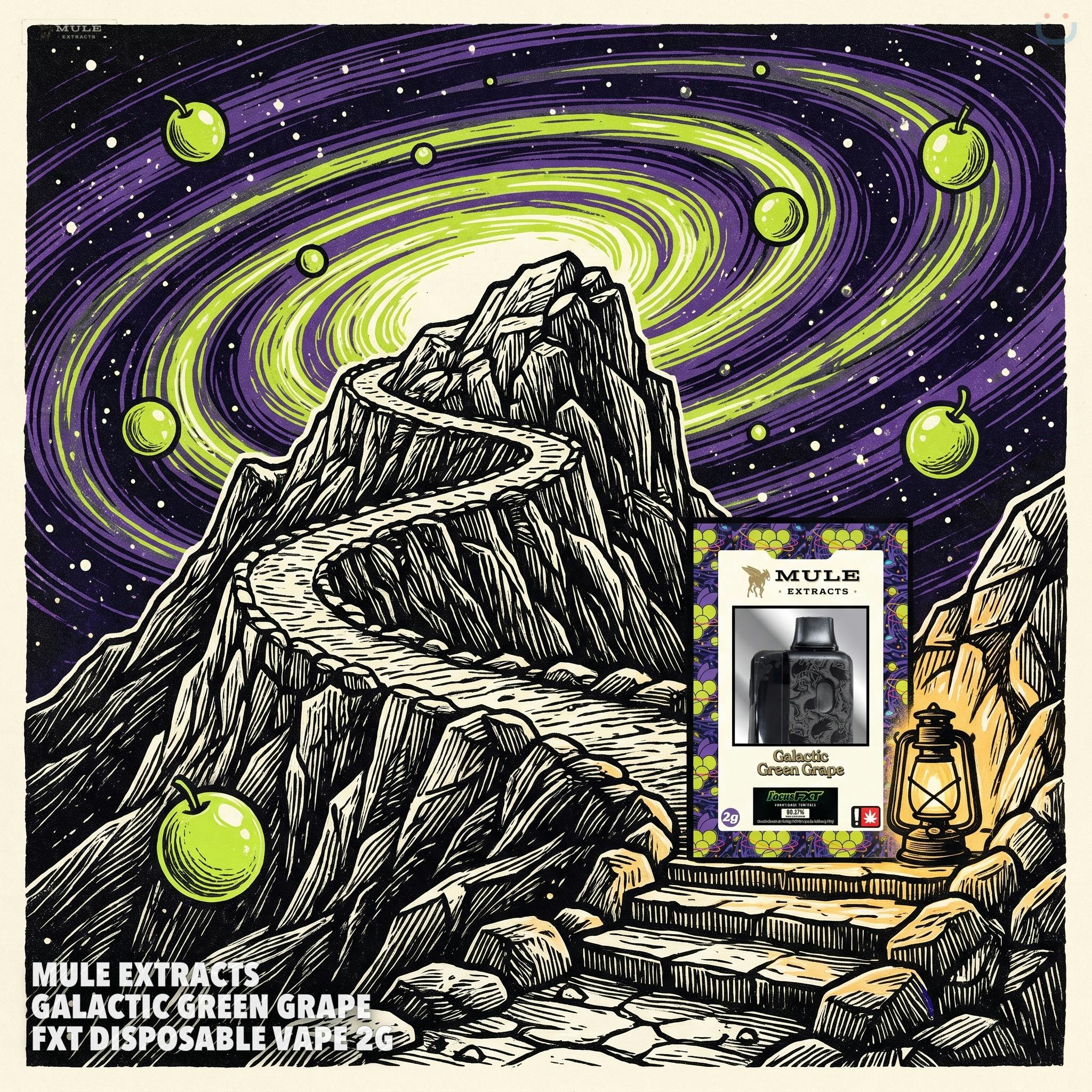 Mule Extracts Galactic Green Grape FXT Disposable Vape 2G