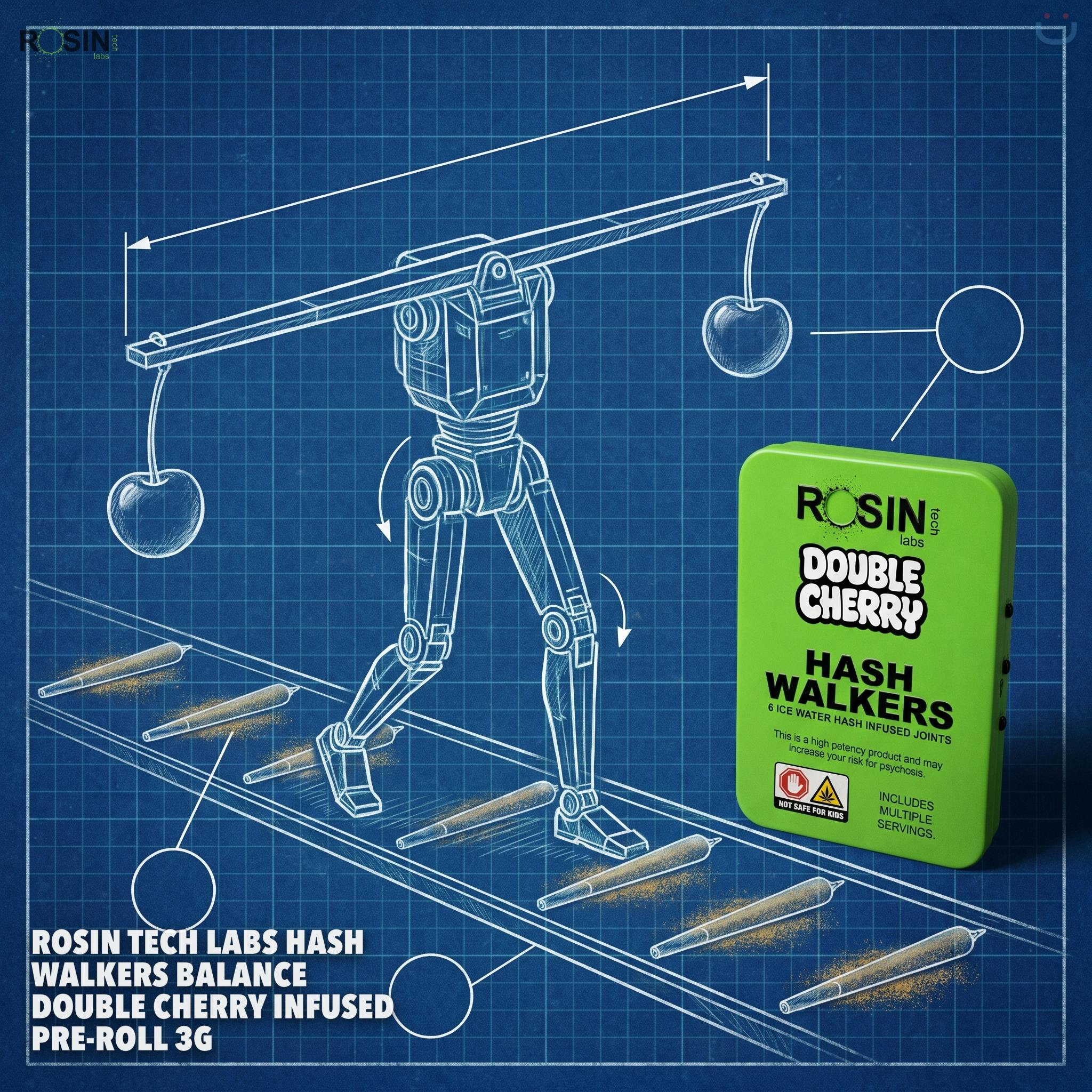 ROSIN TECH LABS Hash Walkers Balance Double Cherry Infused Pre-roll 3G