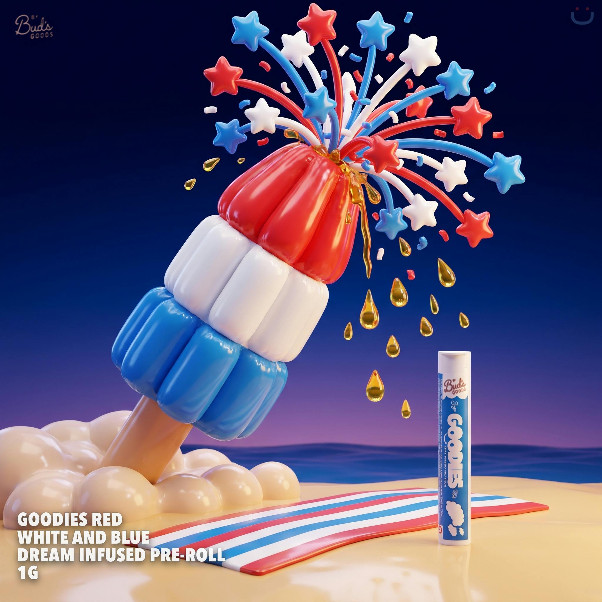 Goodies Red White And Blue Dream Infused Pre-roll 1G