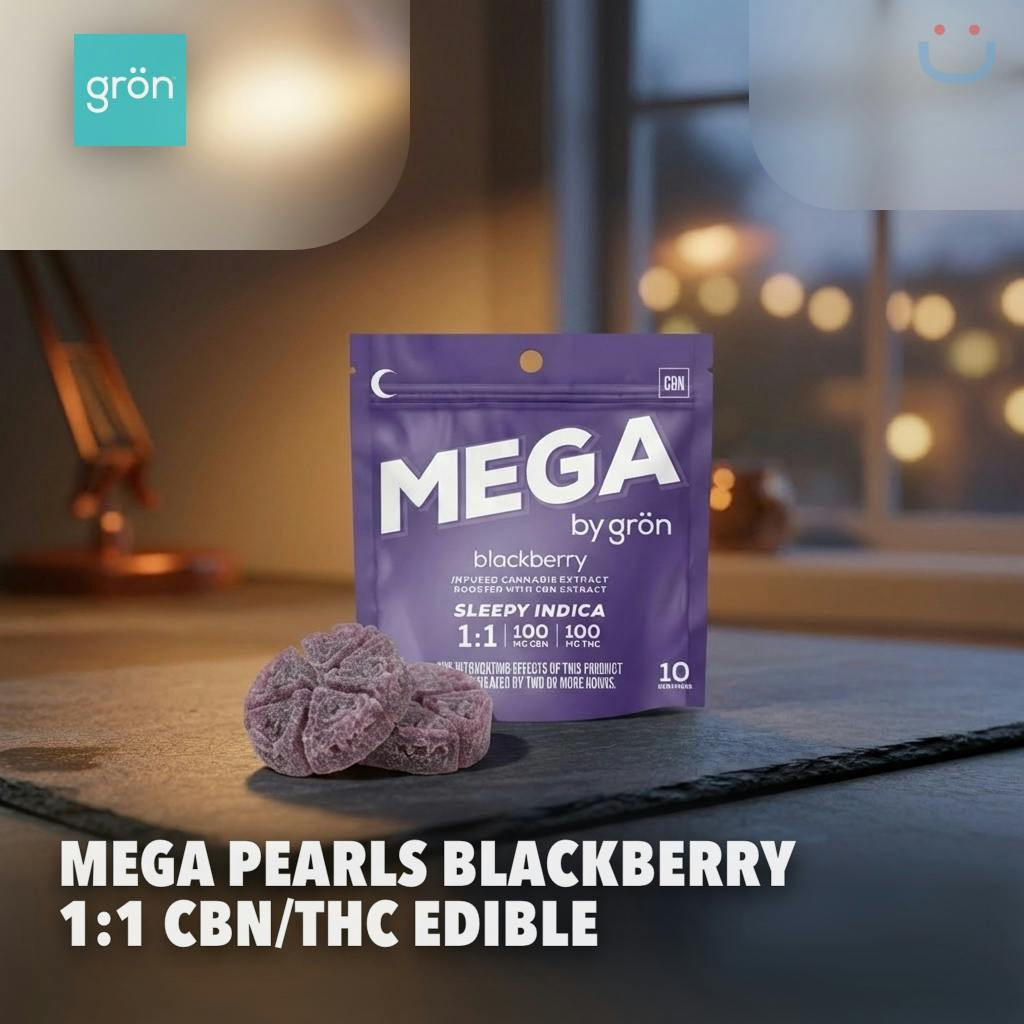 Mega Pearls Blackberry 1:1 CBN/THC Edible