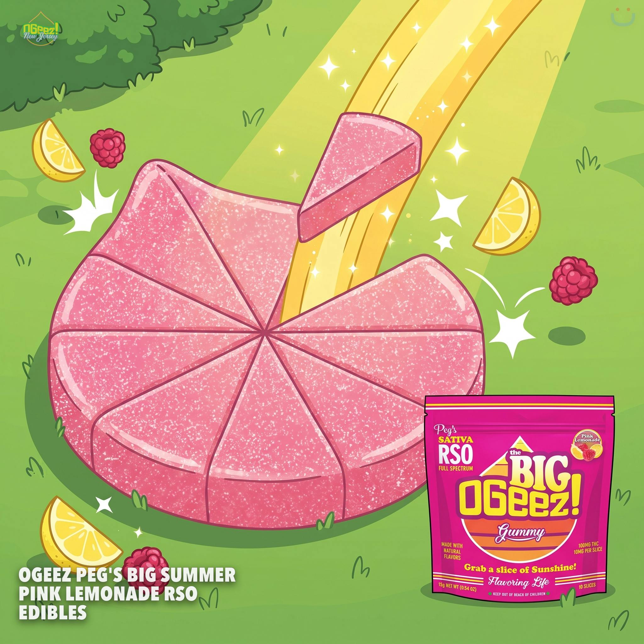 OGeez Peg'S Big Summer Pink Lemonade RSO Edibles