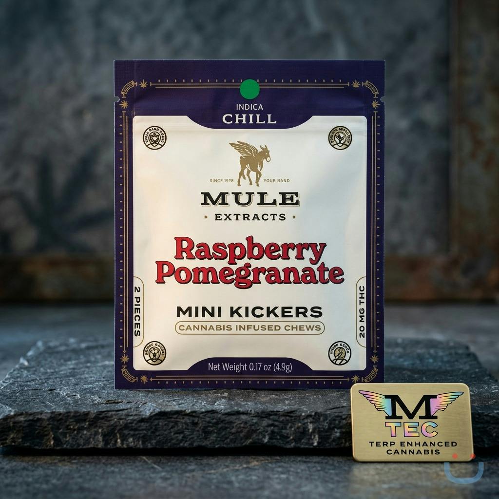 Mule Extracts Raspberry Pomeganate 2pk Edible - 20 Mg