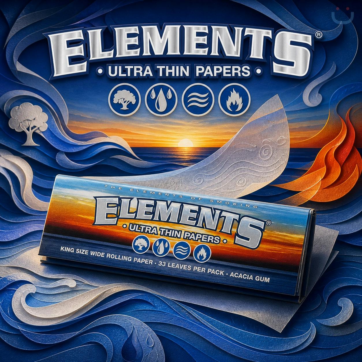 Elements Rolling Papers King Size Wide 1¼" Size