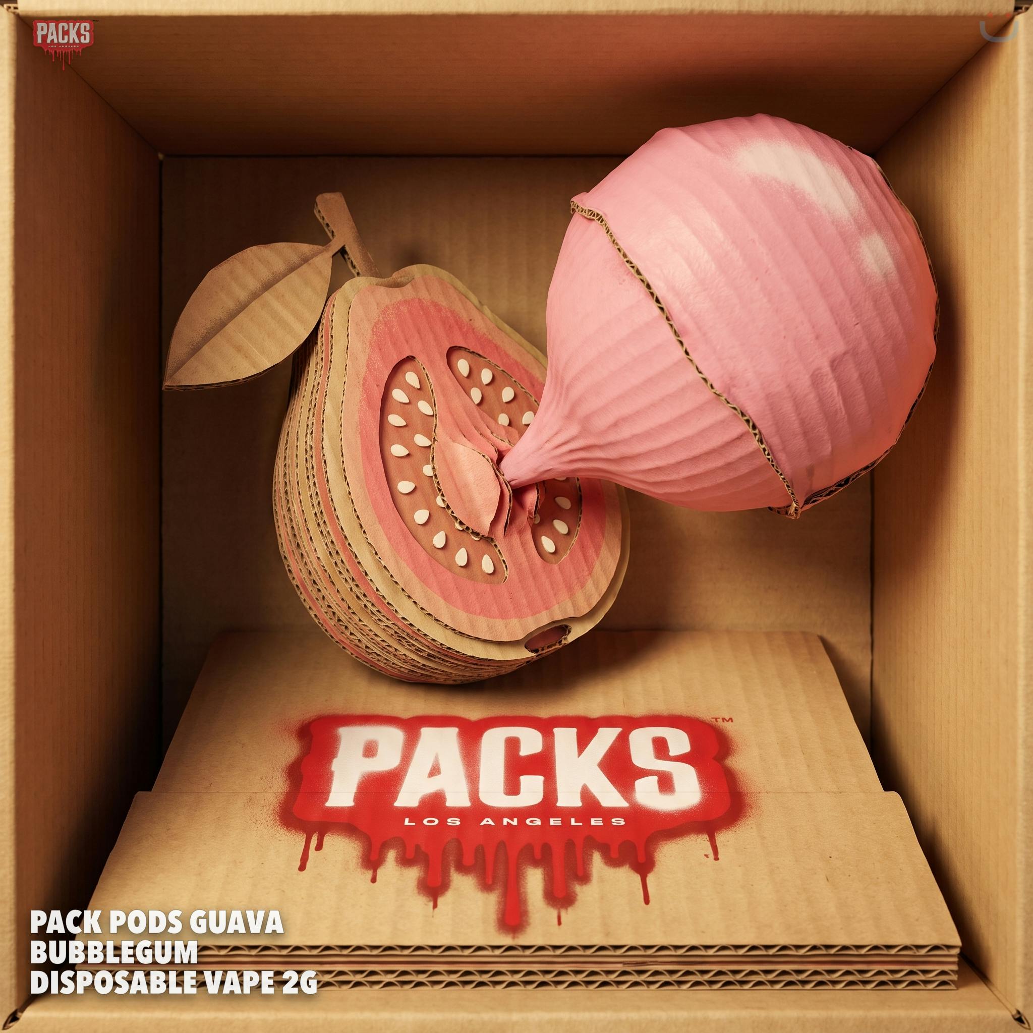 Pack Pods Guava Bubblegum Disposable Vape 2G