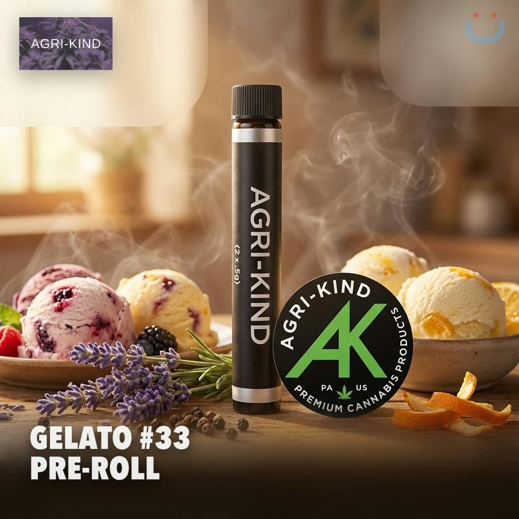 Agri-Kind Gelato #33 Pre-roll 1G 2 Pack