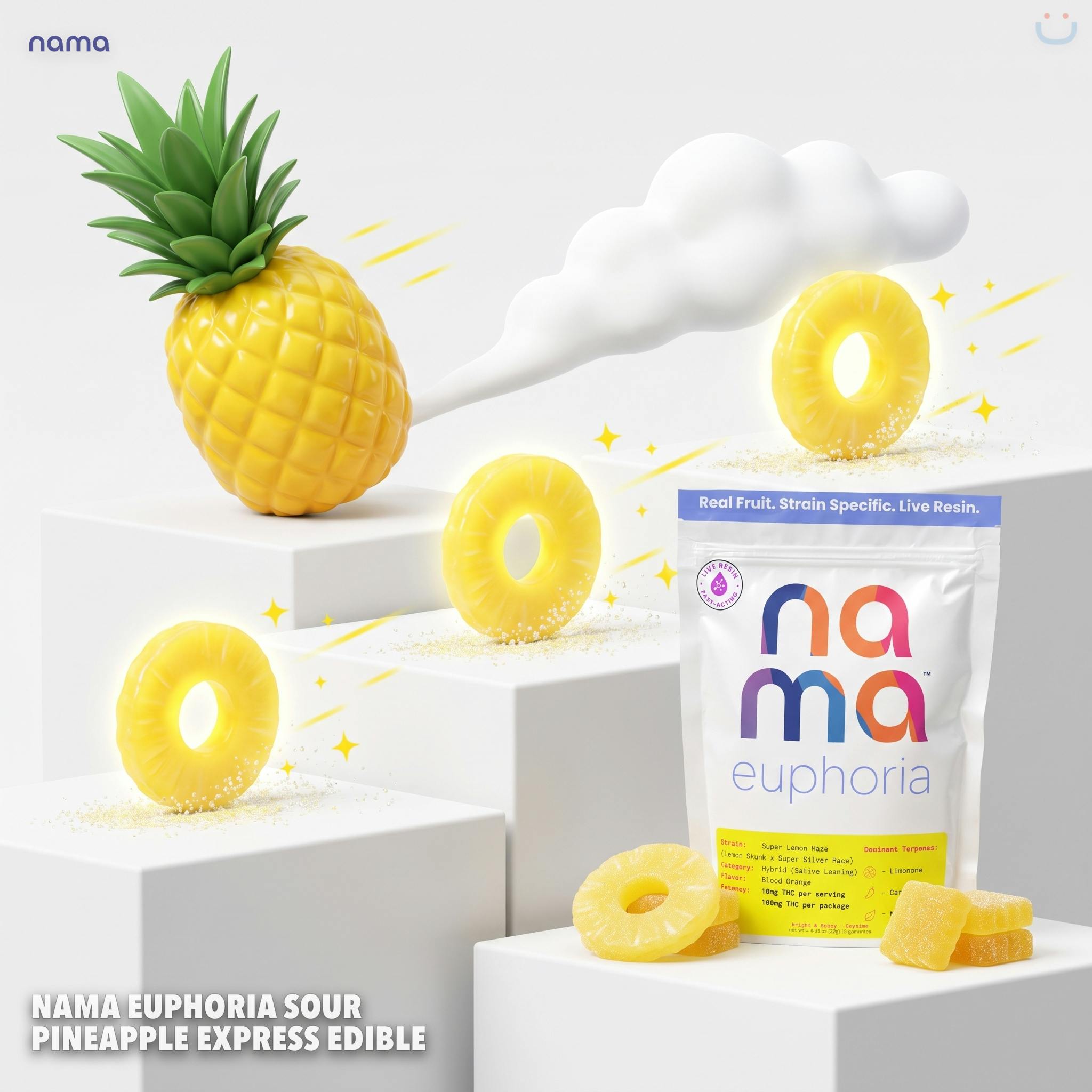Nama Euphoria Sour Pineapple Express Edible