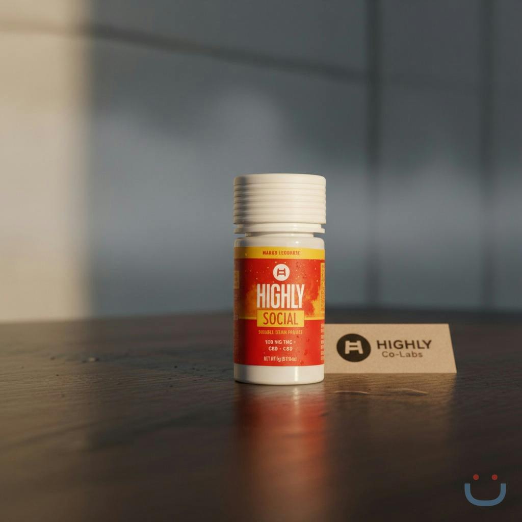 Highly Social Mango Lemonade 1:1:1 THC:CBD:CBG Soluble Concentrate Edible