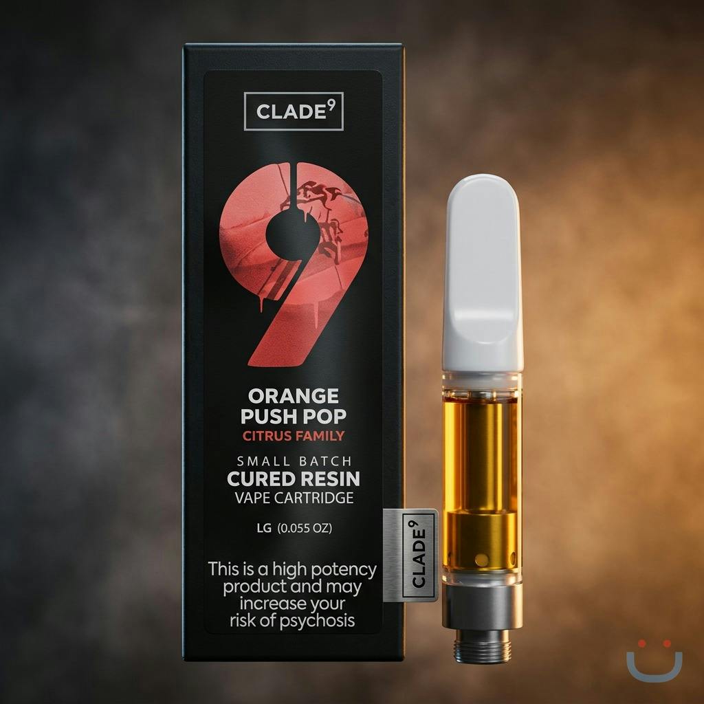Clade9 Orange Push Pop Cured Resin Vape 1G