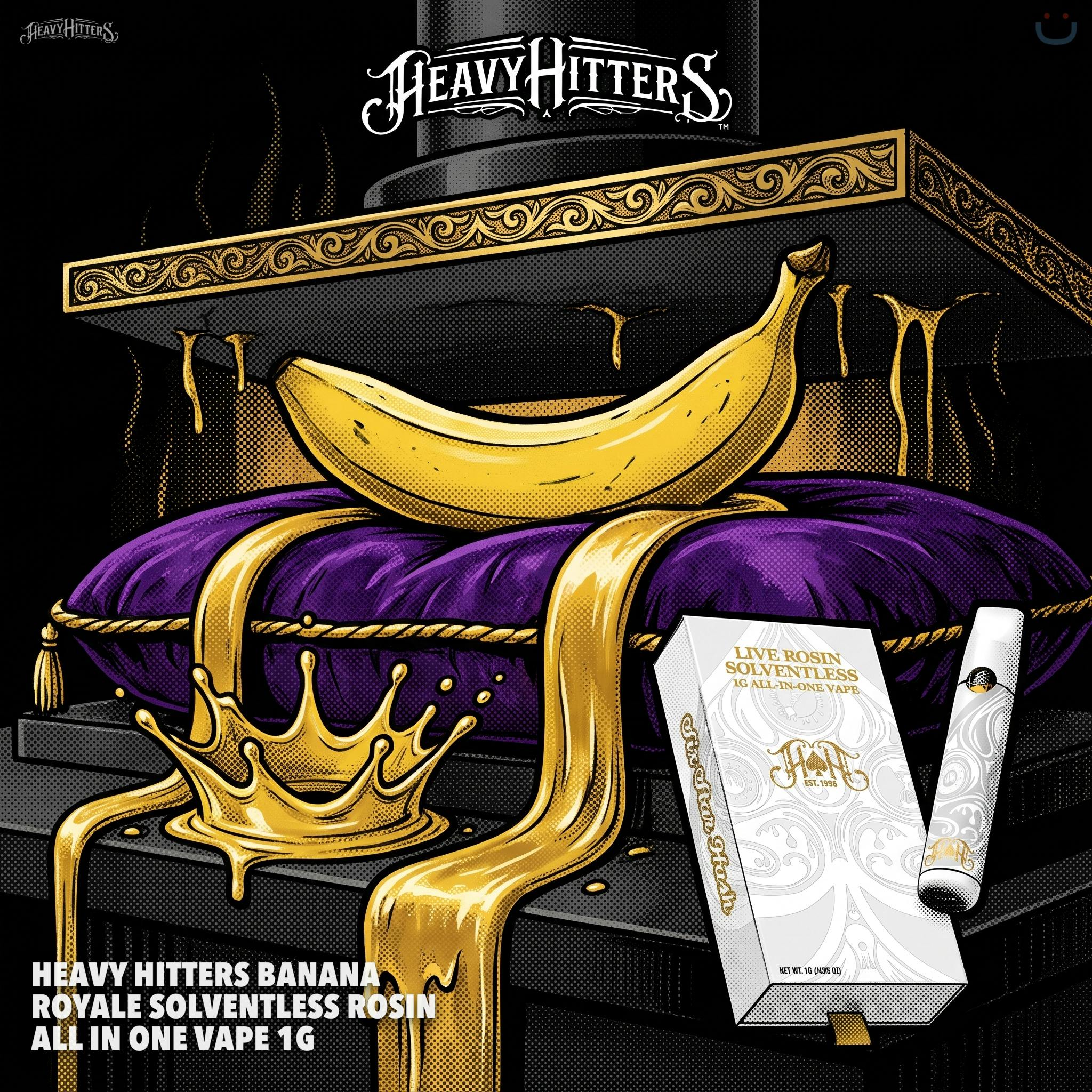 Heavy Hitters Banana Royale Solventless Rosin All In One Vape 1G