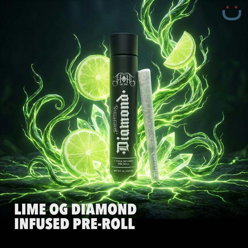Heavy Hitters Lime OG Diamond Infused Pre-Roll 1G