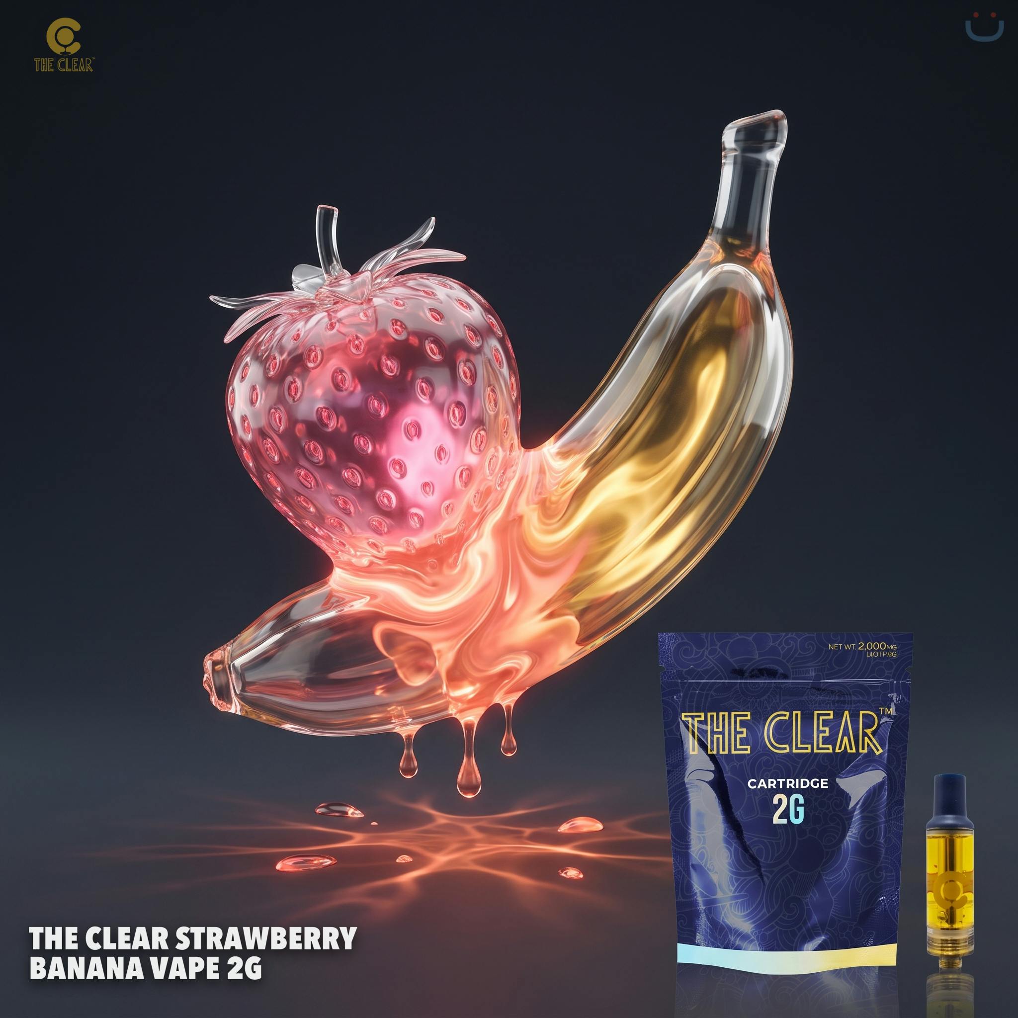 The Clear Strawberry Banana Vape 2G