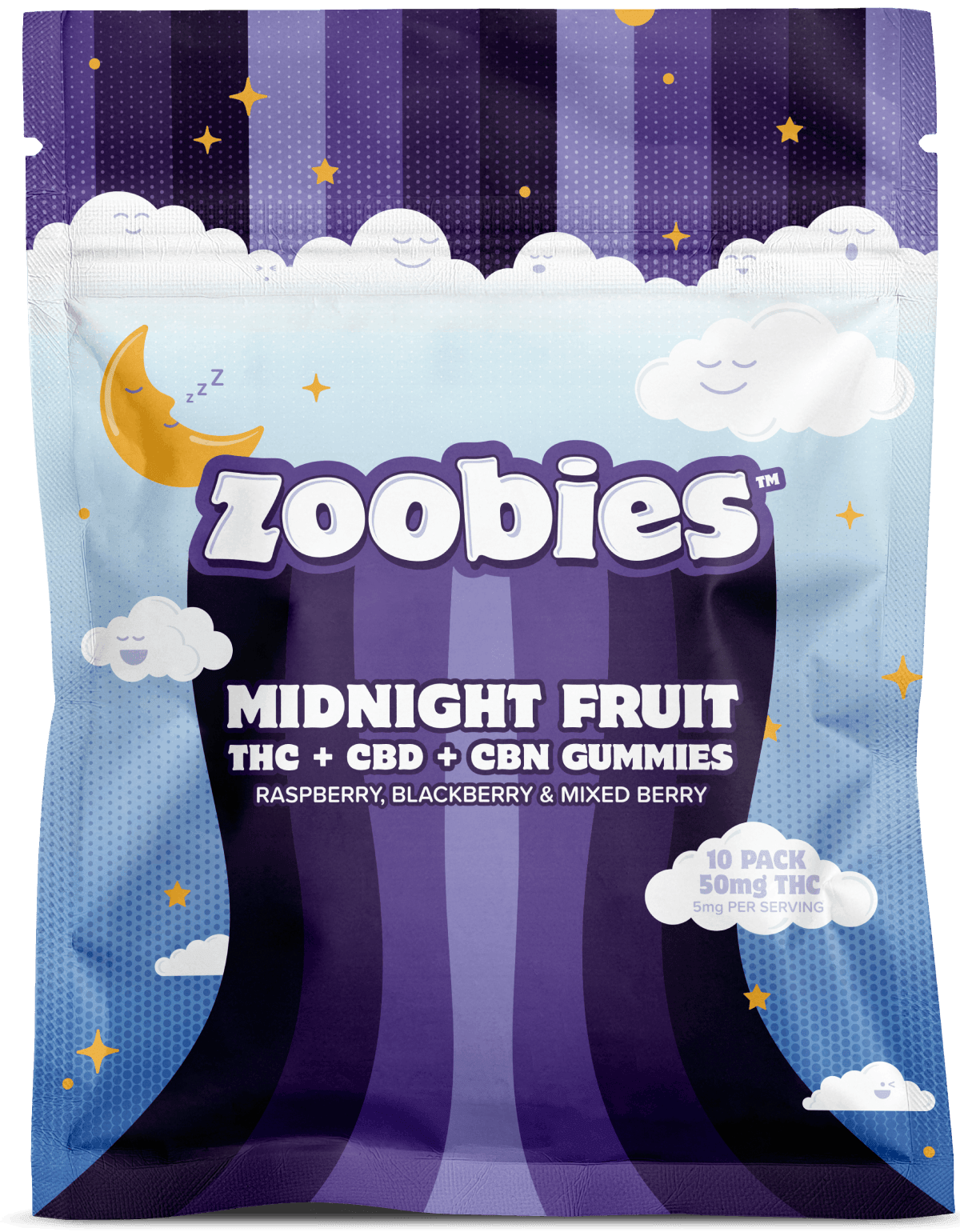ZOOBIES MIDNIGHT FRUIT 1:1:1 GUMMIES 10PK