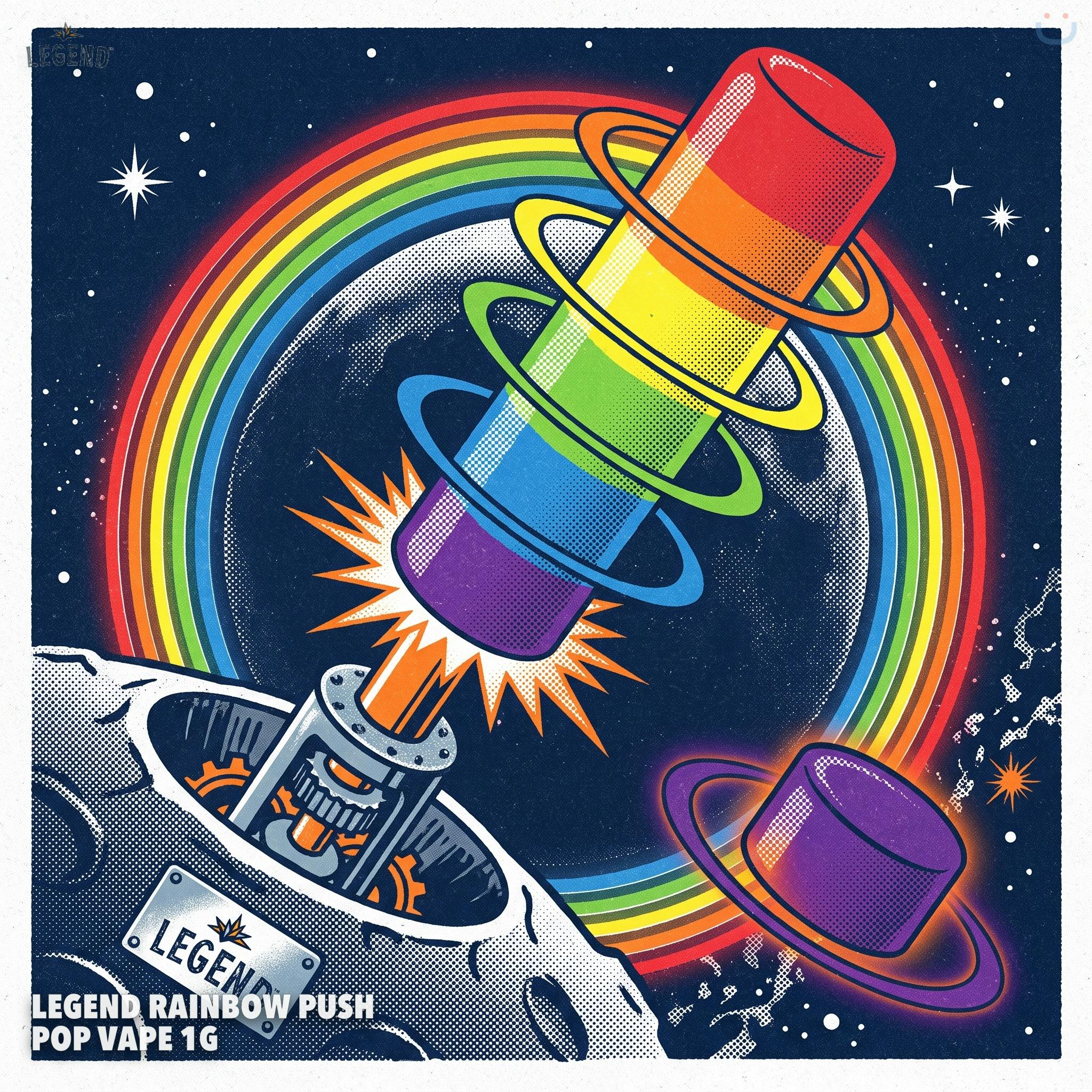 Legend Rainbow Push Pop Vape 1G