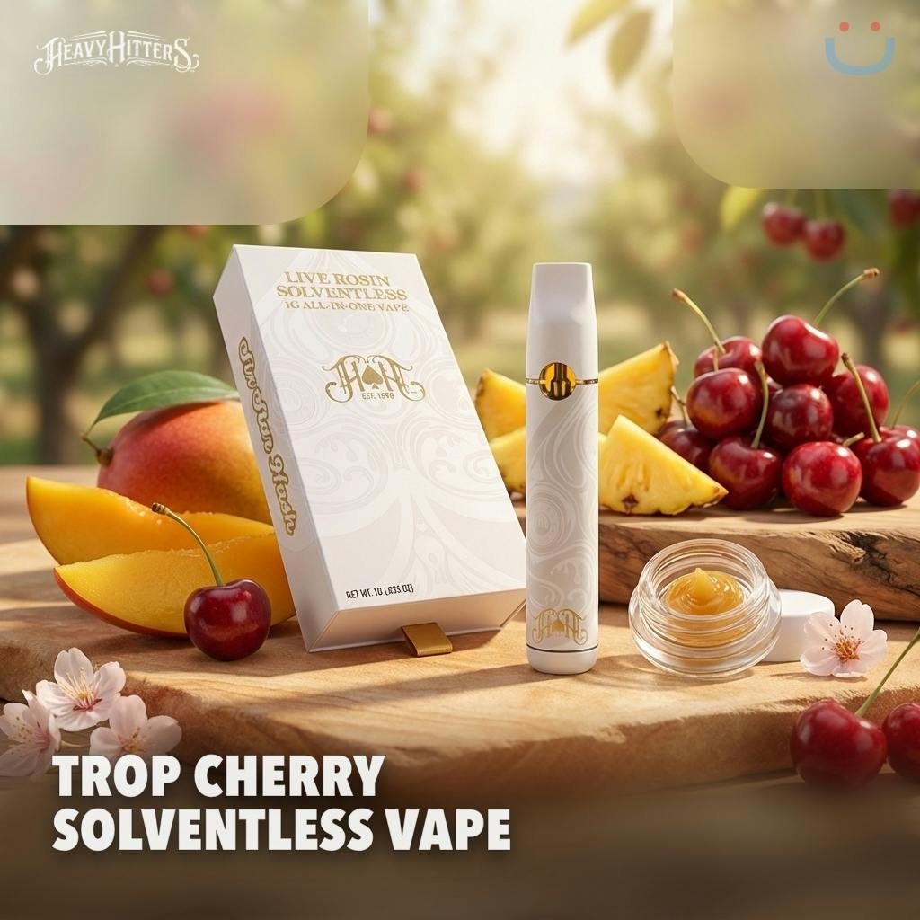 Heavy Hitters Trop Cherry Solventless Rosin All In One Vape 1G