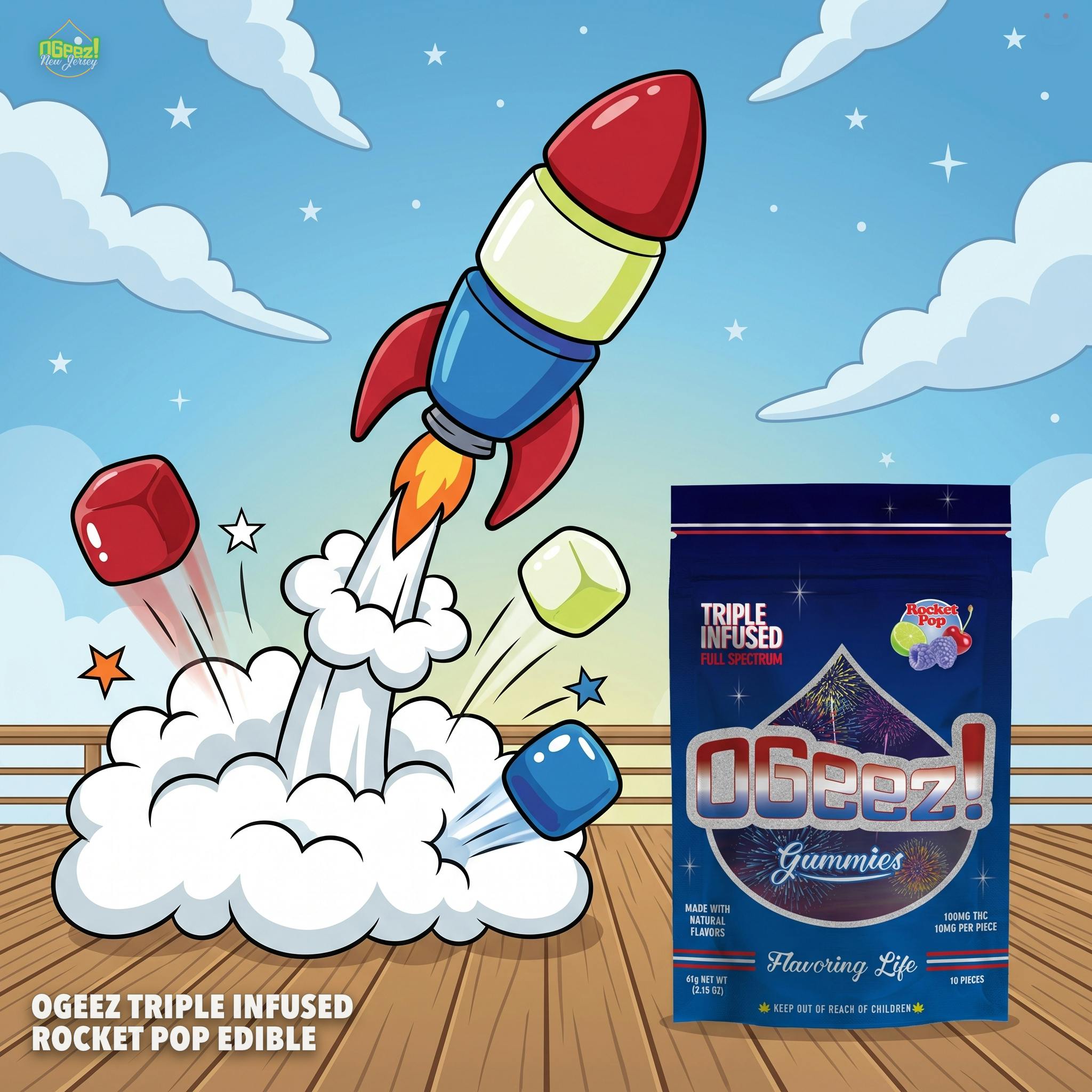 OGeez Triple Infused Rocket Pop Edible