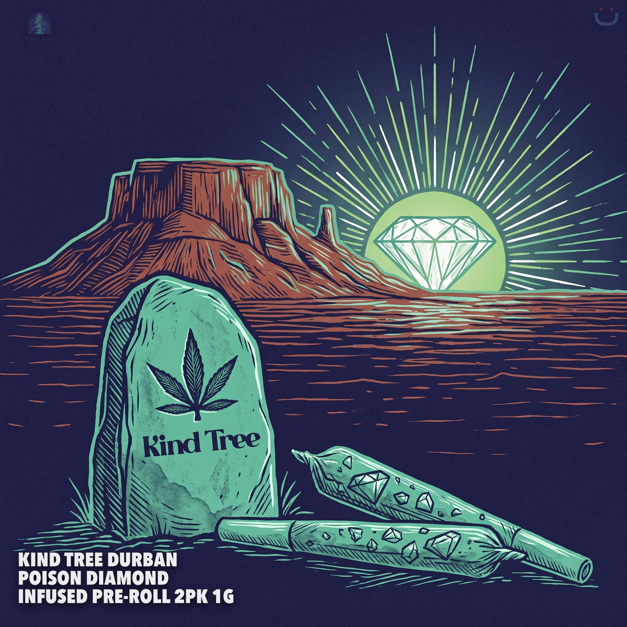 Kind Tree Durban Poison Diamond Infused Pre-roll 2pk 1G