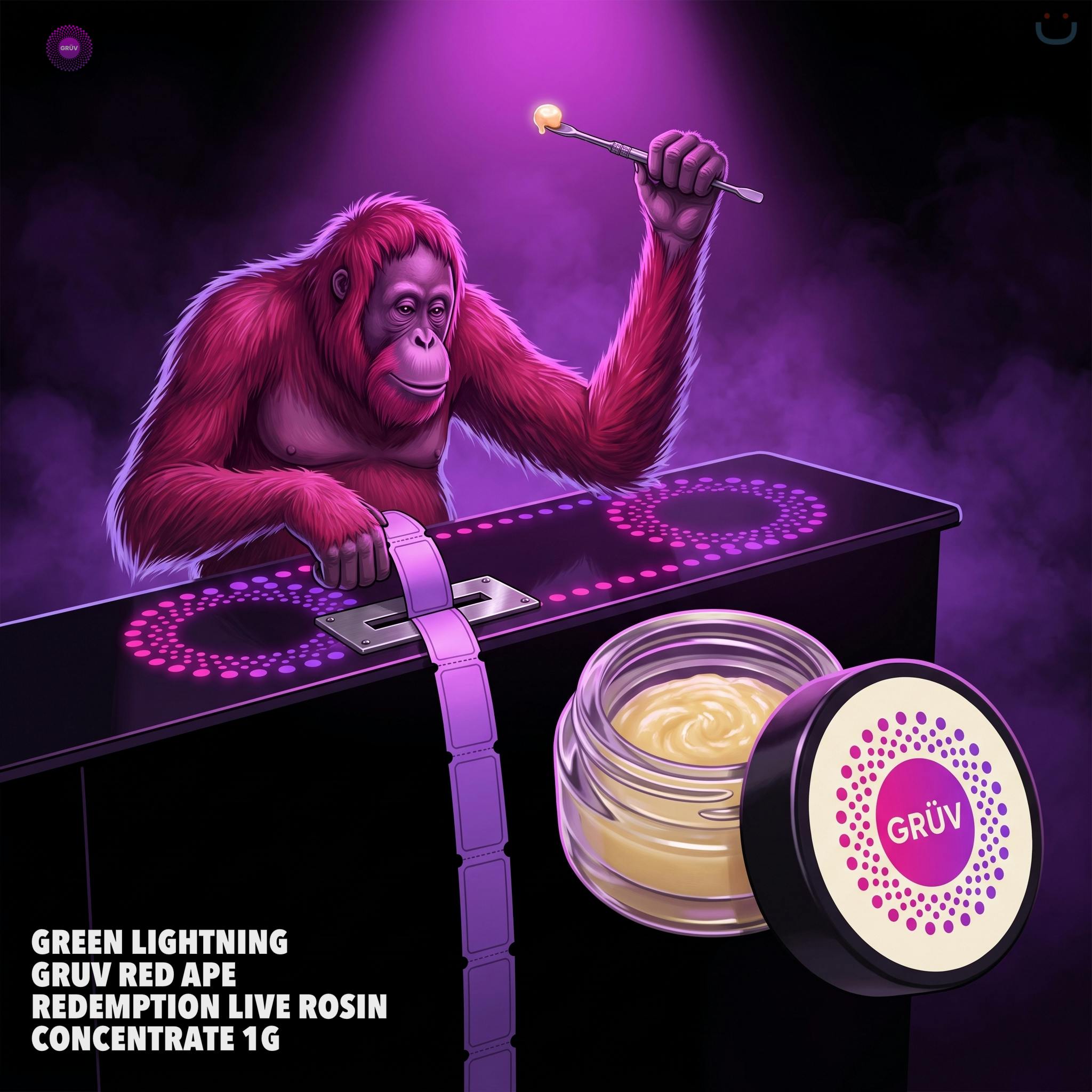 Green Lightning Gruv Red Ape Redemption Live Rosin Concentrate 1G