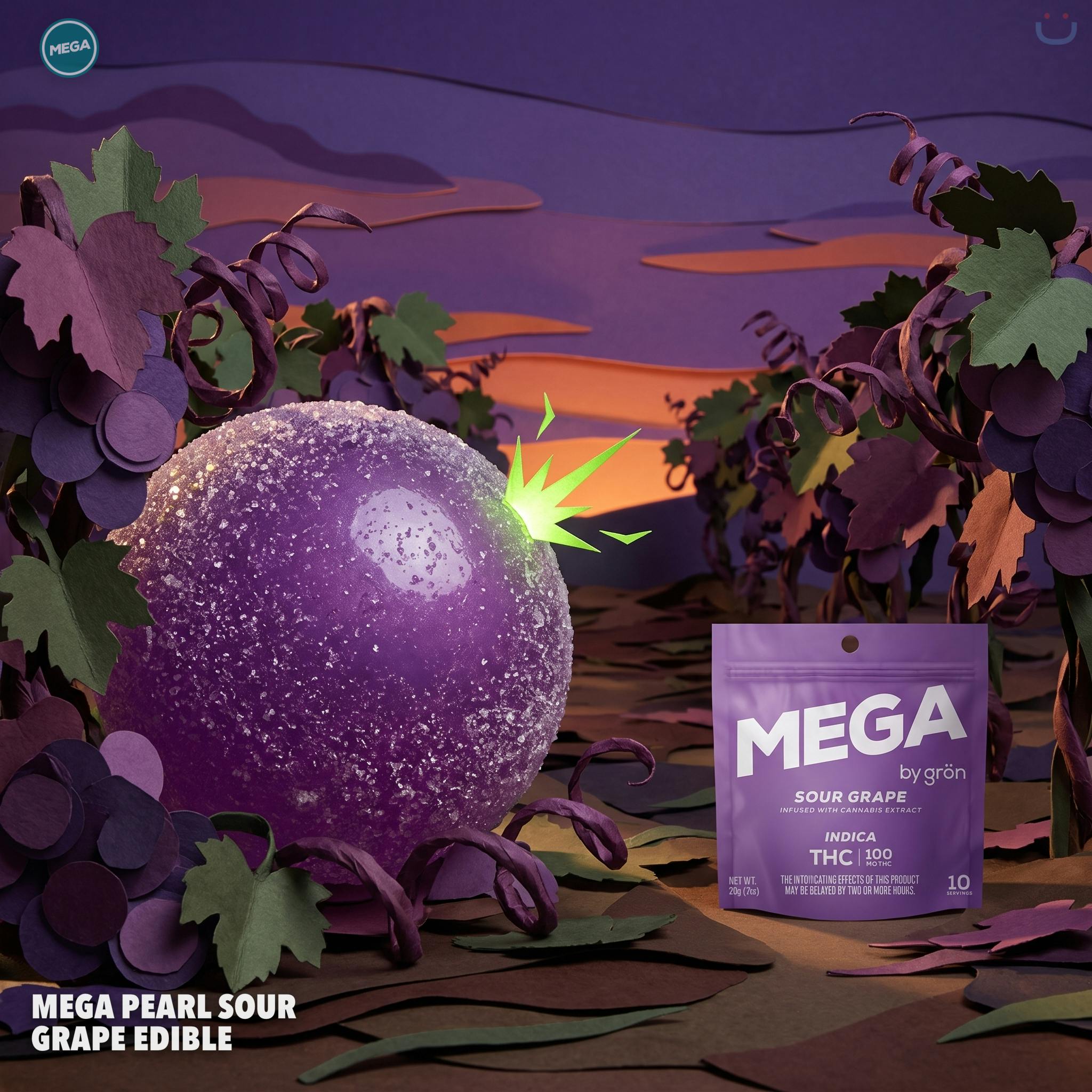 Mega Pearl Sour Grape Edible