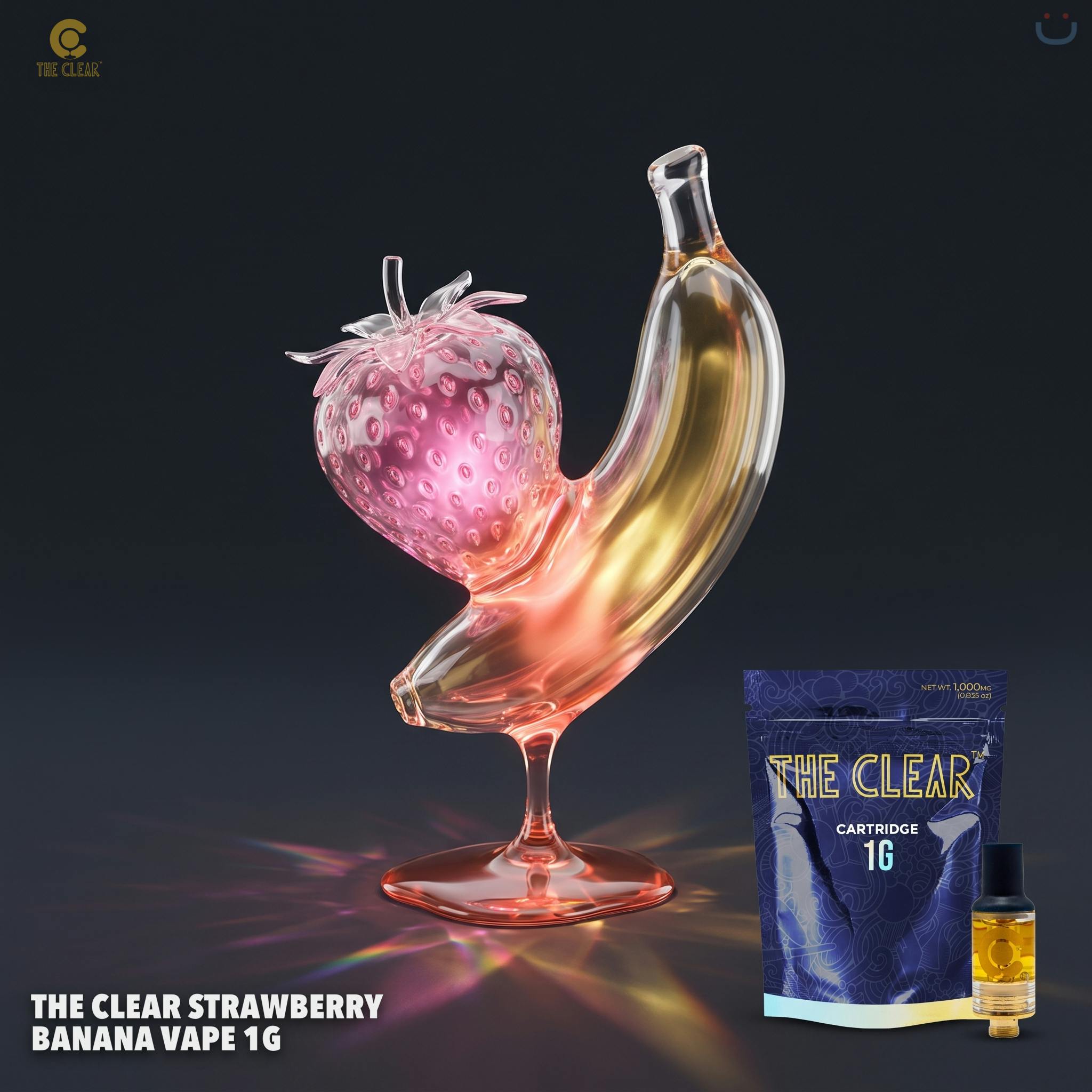 The Clear Strawberry Banana Vape 1G