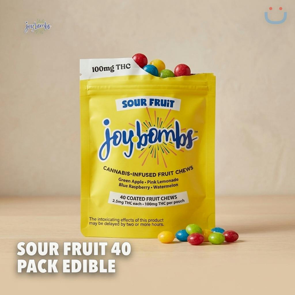 Joybombs Sour Fruit Edible 100mg 40 Pack