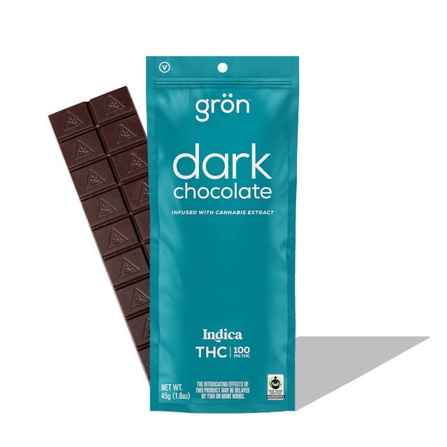 Gron Dark Chocolate Indica 1:1:1 CBN/CBD/THC Chocolate Bar Edible - 100 Mg