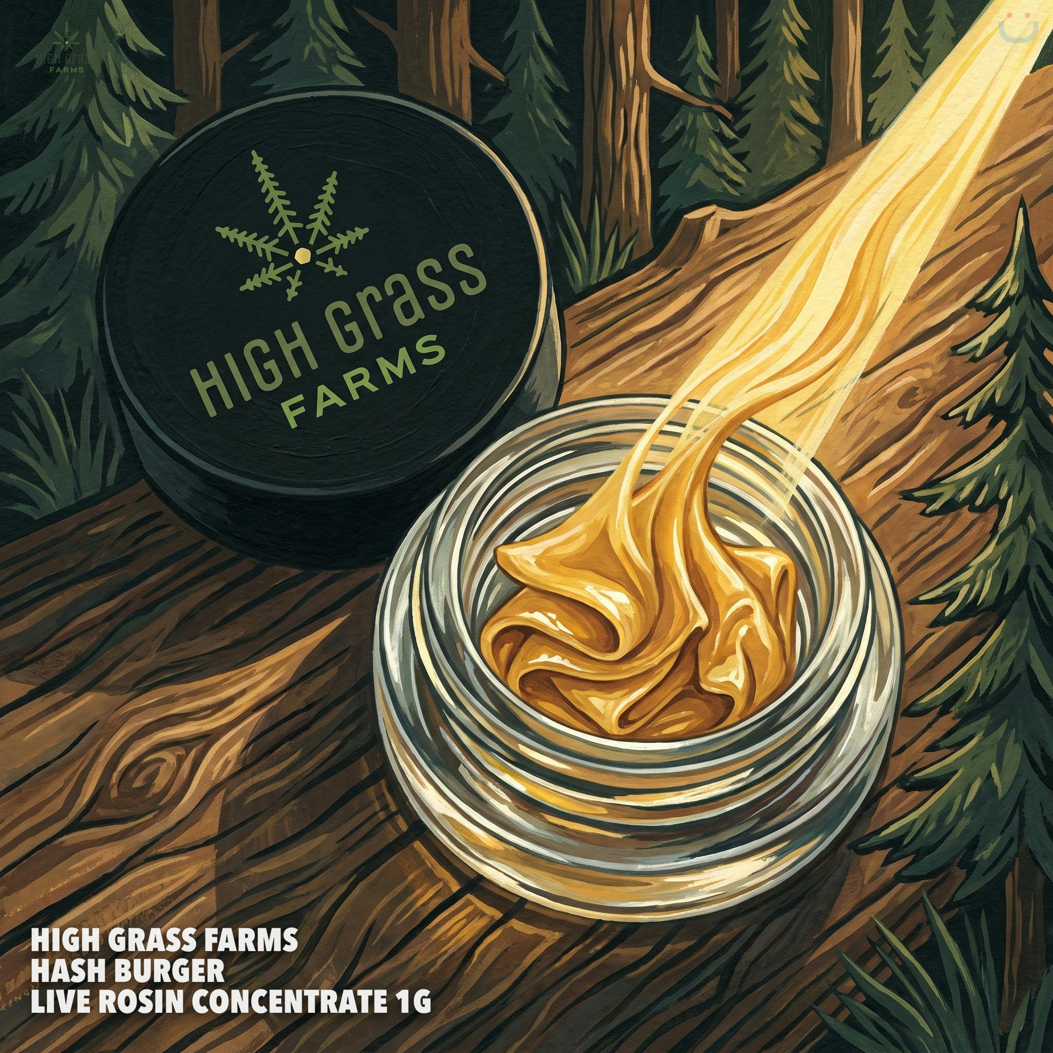 High Grass Farms Hash Burger Live Rosin Concentrate 1G