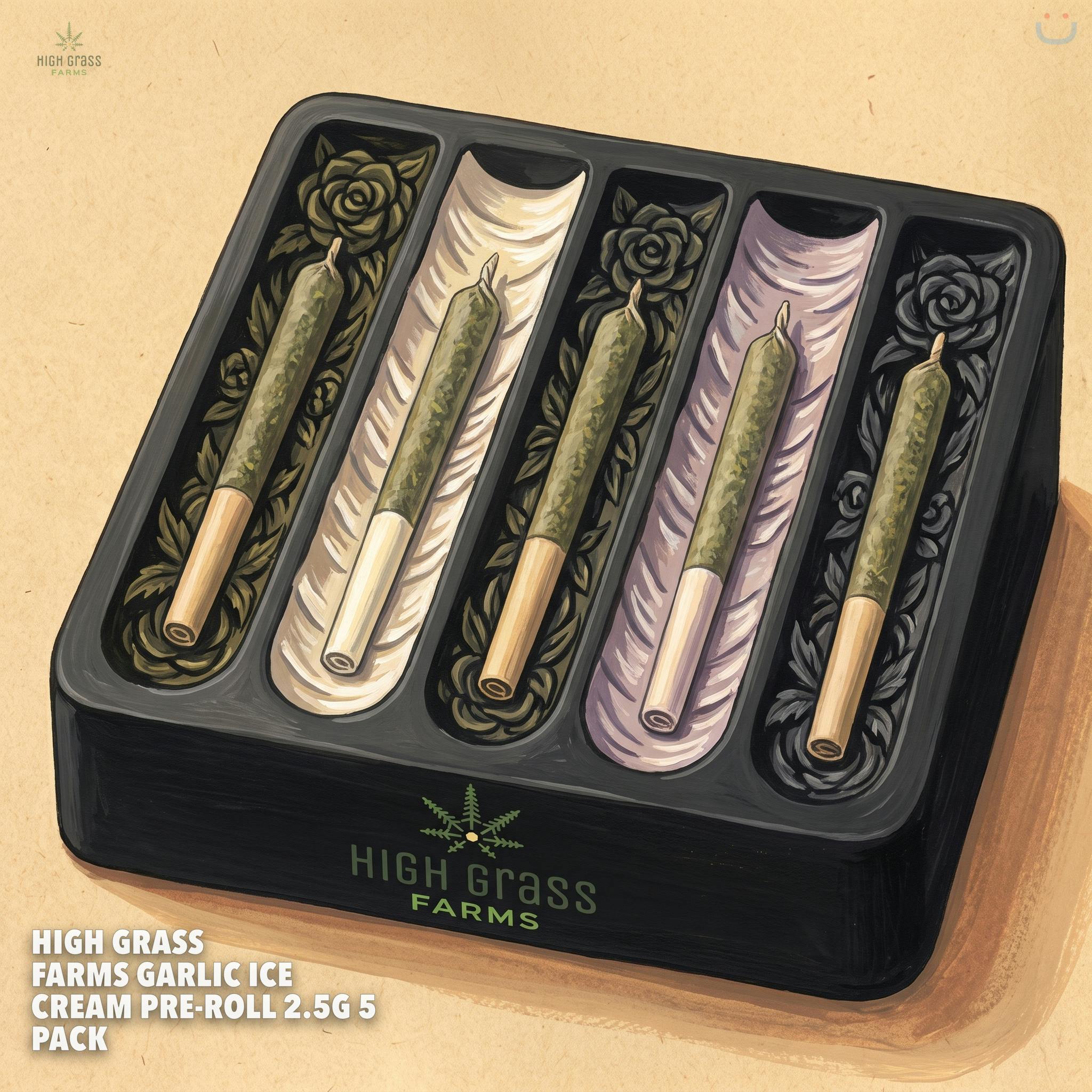 High Grass Farms Garlic Ice Cream Pre-roll 2.5G 5 Pack