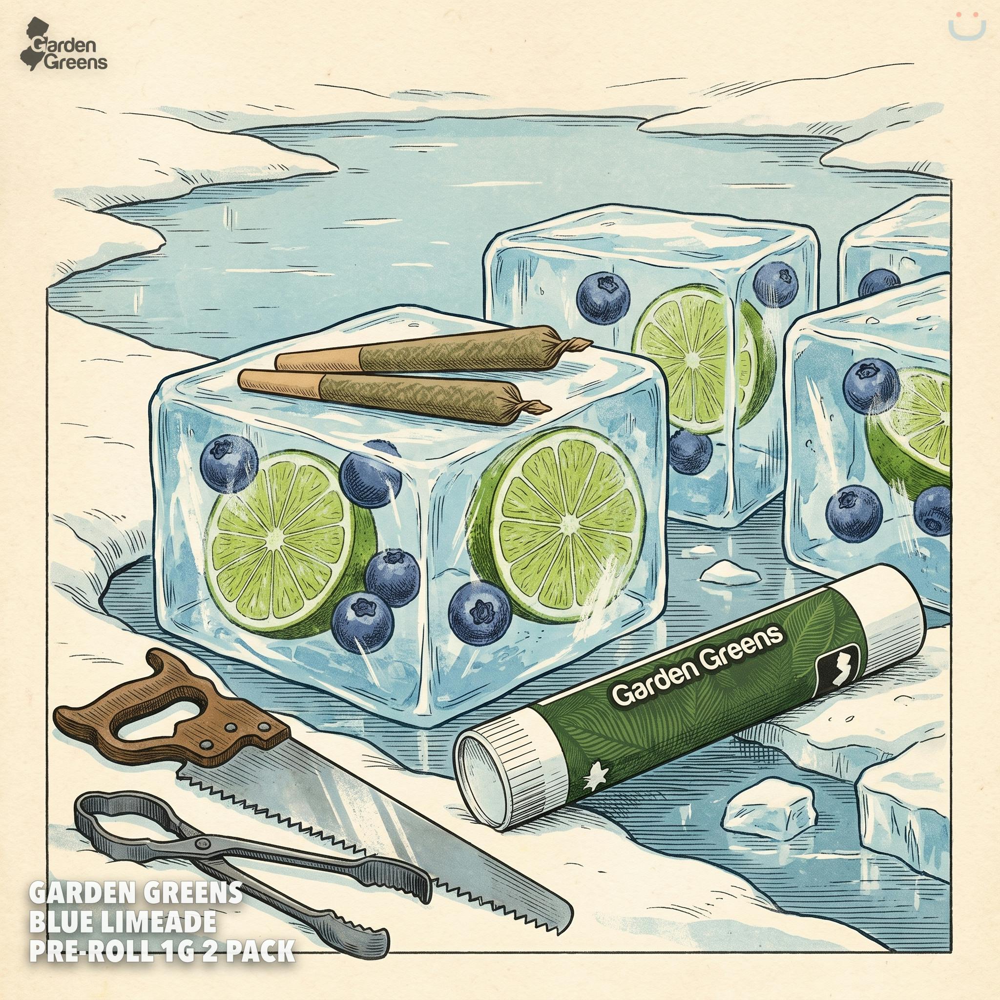 Garden Greens Blue Limeade Pre-roll 1G 2 Pack