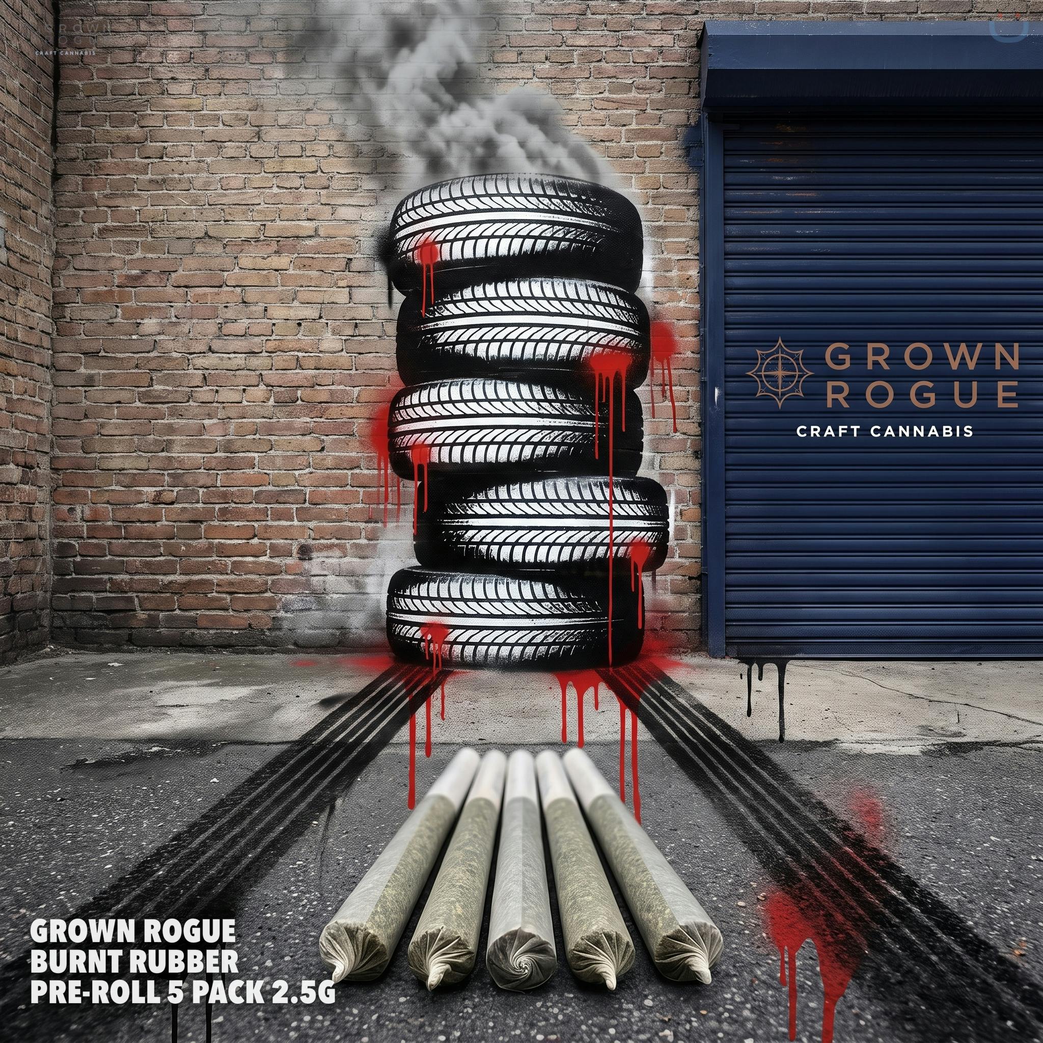 Grown Rogue Burnt Rubber Pre-roll 5 Pack 2.5g