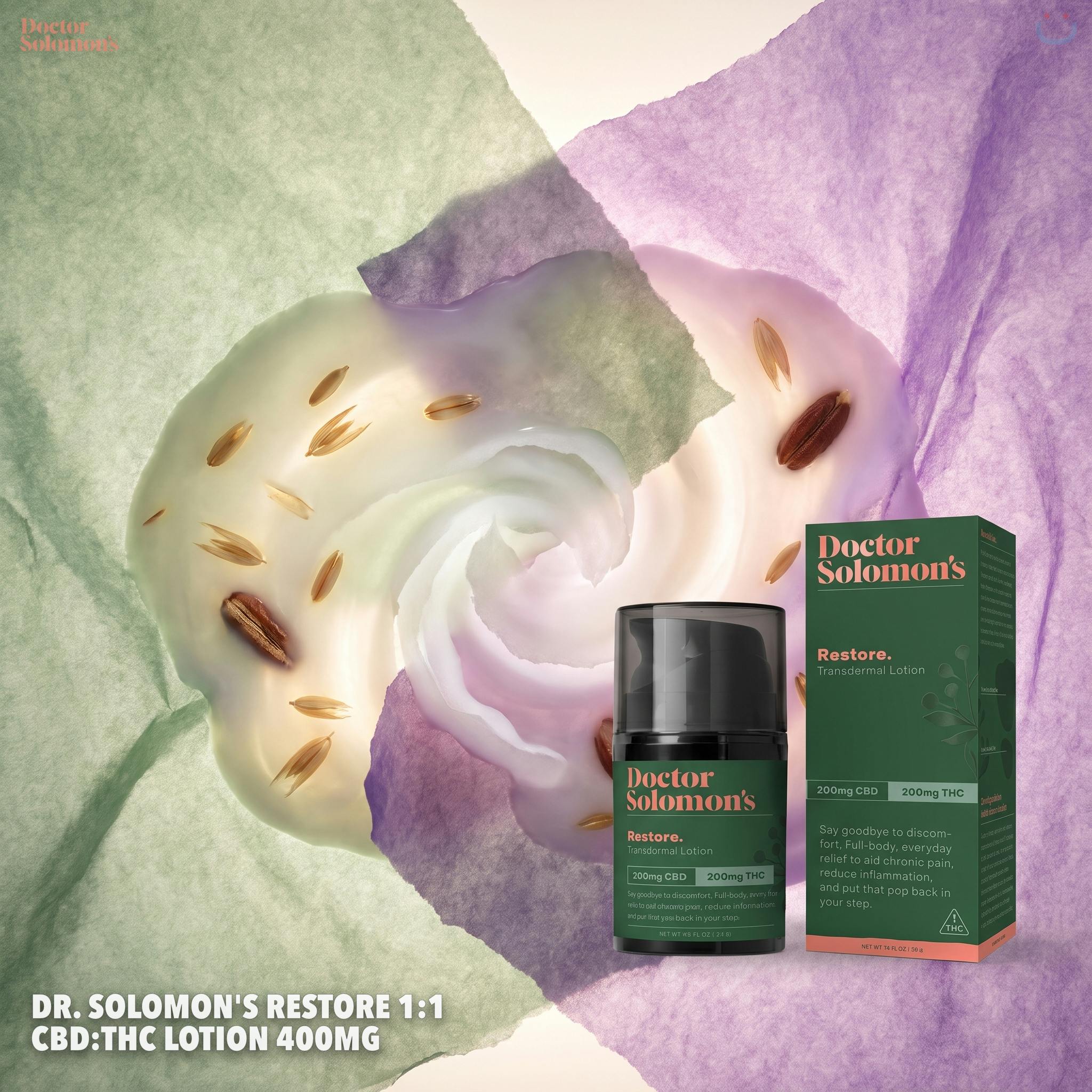Dr. Solomon'S Restore 1:1 CBD:THC Lotion 400mg