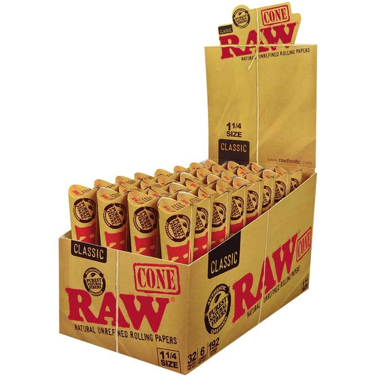 Raw Classic Pre-Rolled Cones 1 1/4 Size 6pk