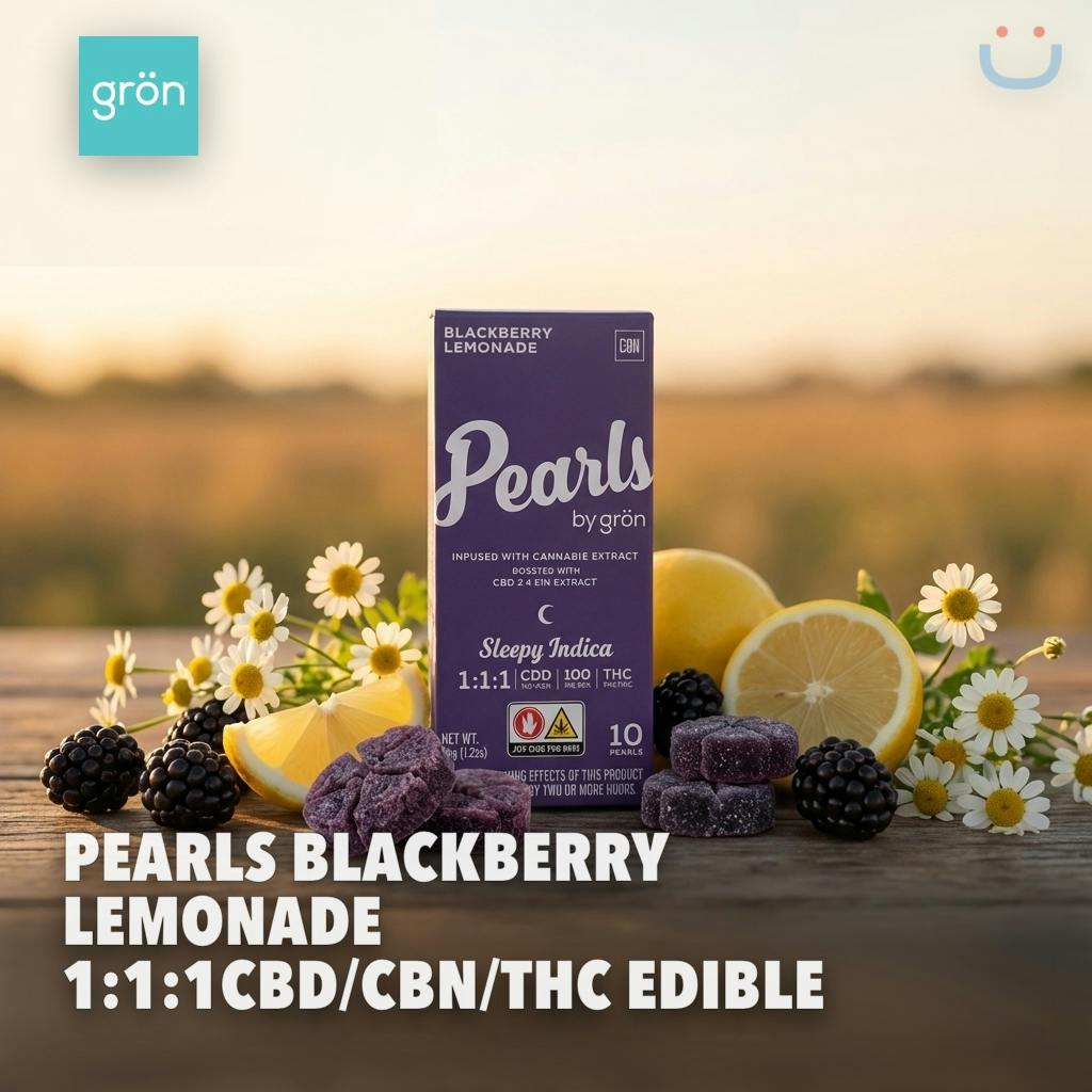Pearls Blackberry Lemonade 1:1:1CBD/CBN/THC Edible