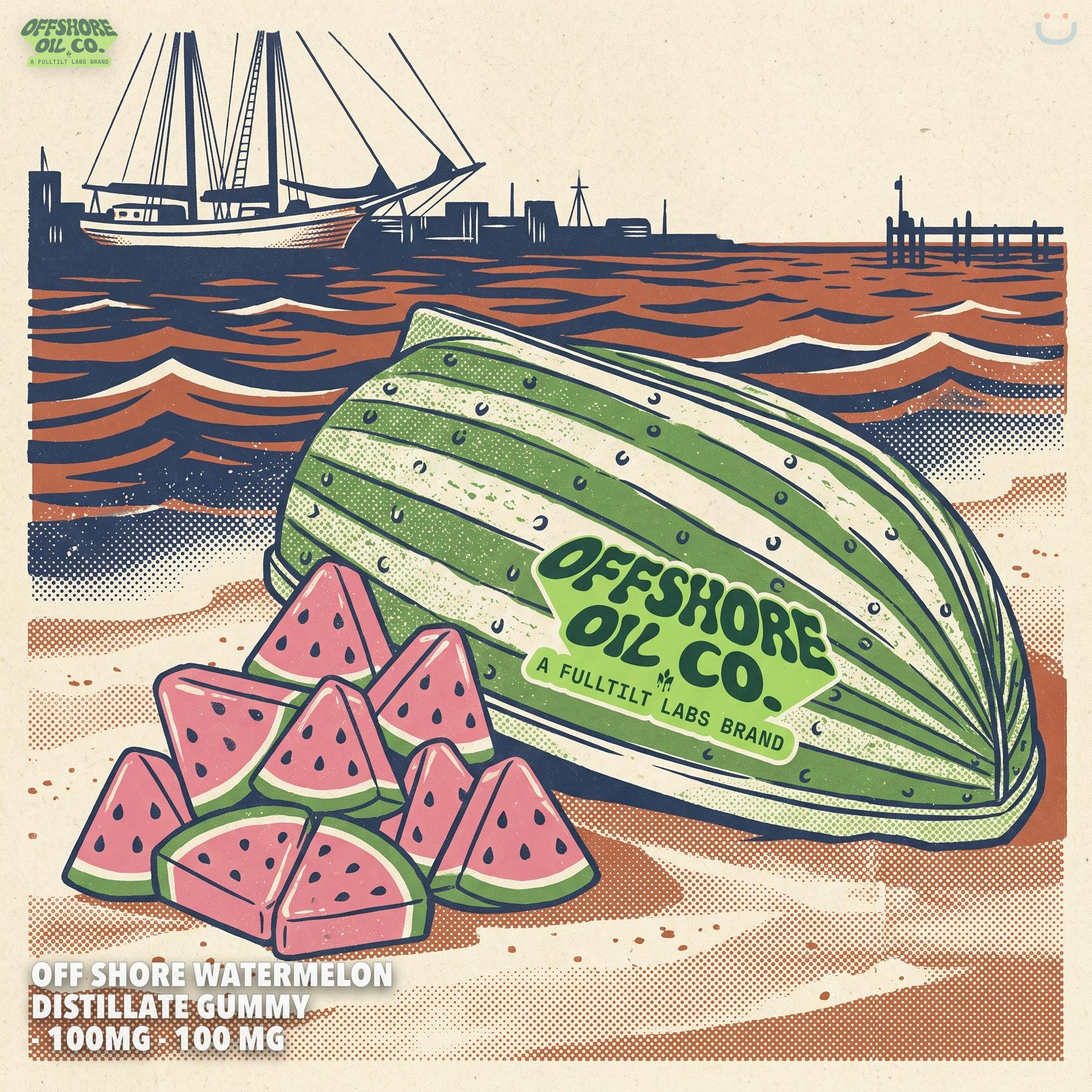 Off Shore Watermelon Distillate Gummy - 100mg - 100 Mg