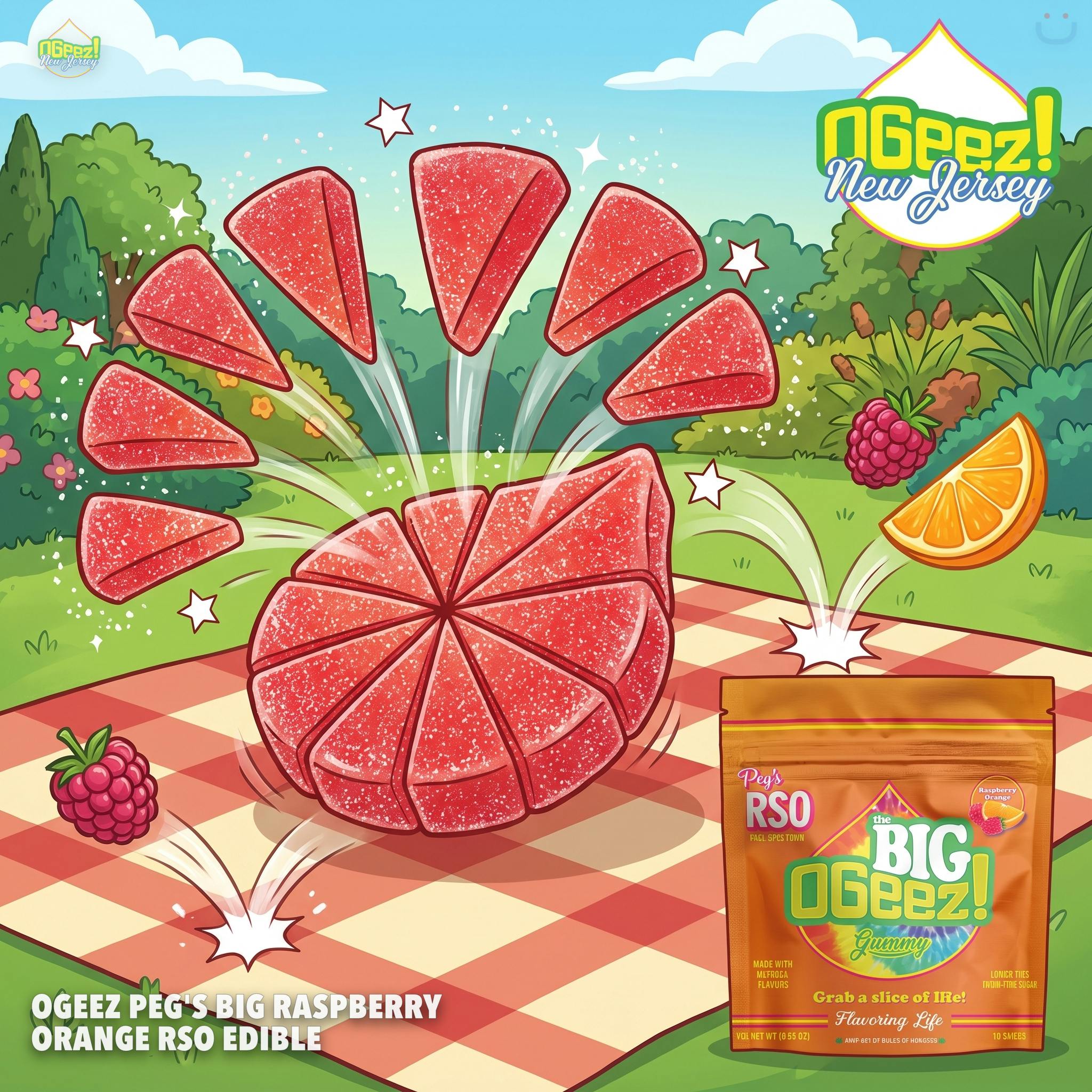 OGeez Peg'S Big Raspberry Orange RSO Edible