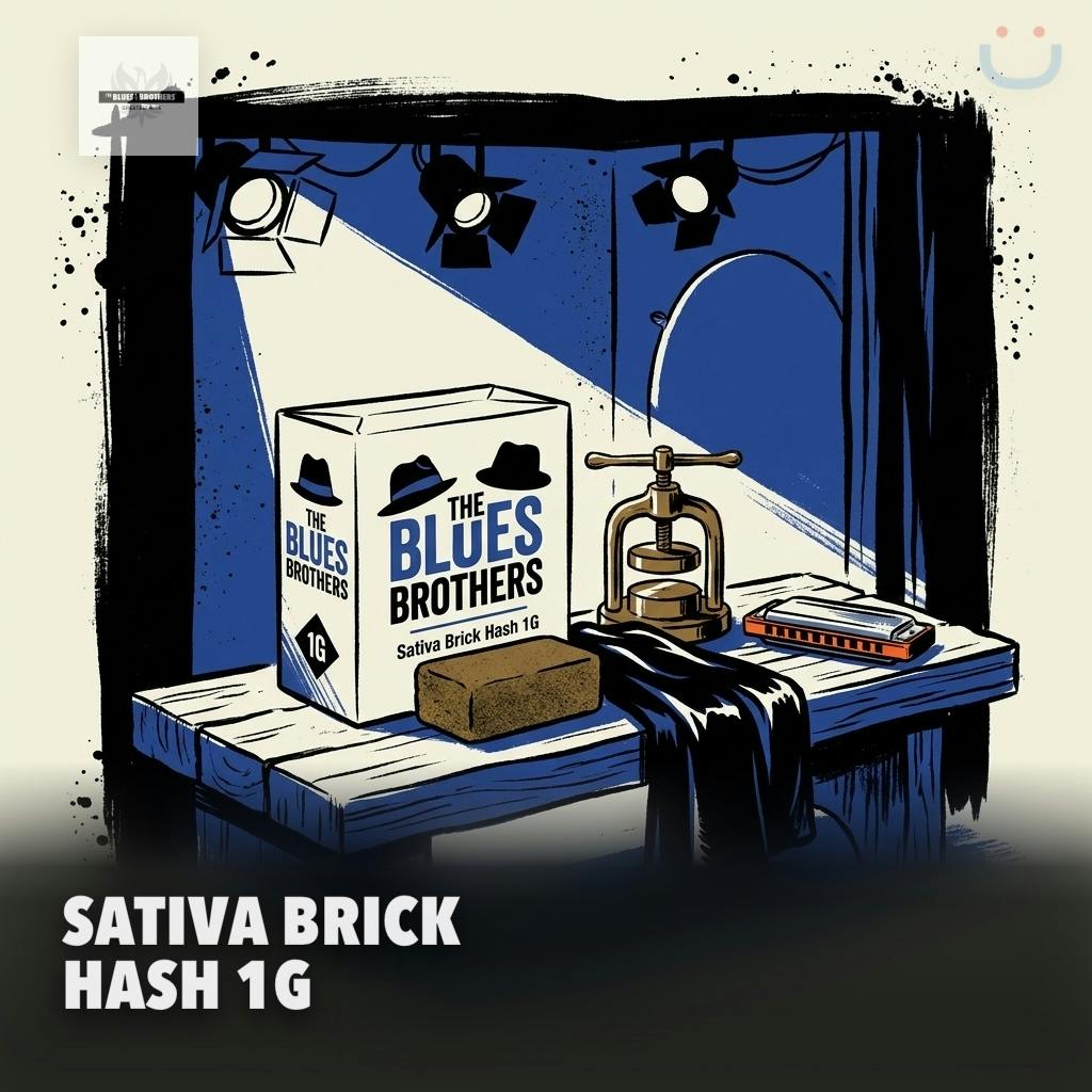 Blues Brothers Sativa Brick Hash Concentrate 1G