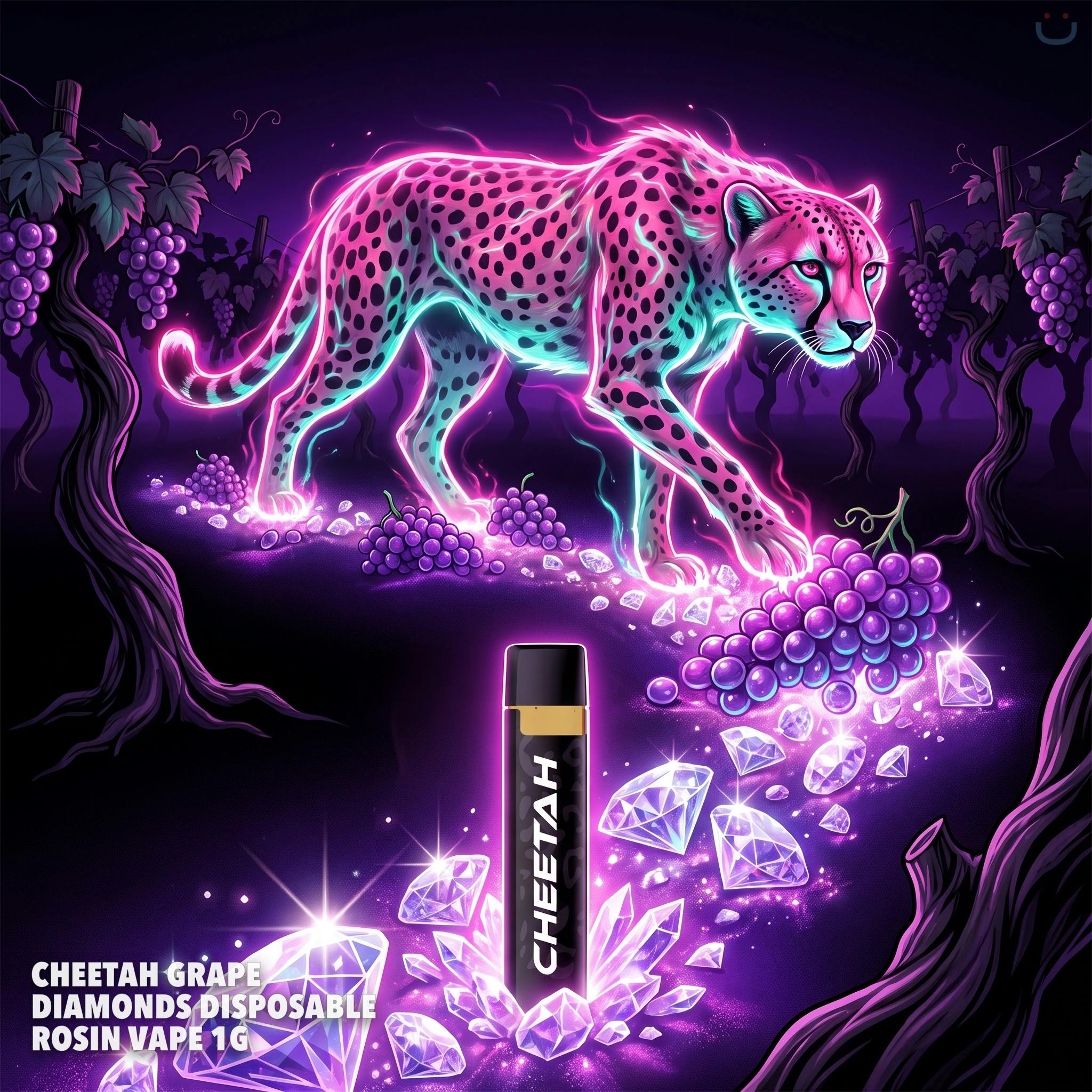 Cheetah Grape Diamonds Disposable Rosin Vape 1G