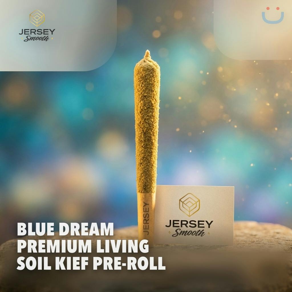 Jersey Smooth Blue Dream Premium Living Soil Kief Infused Pre-roll 1G