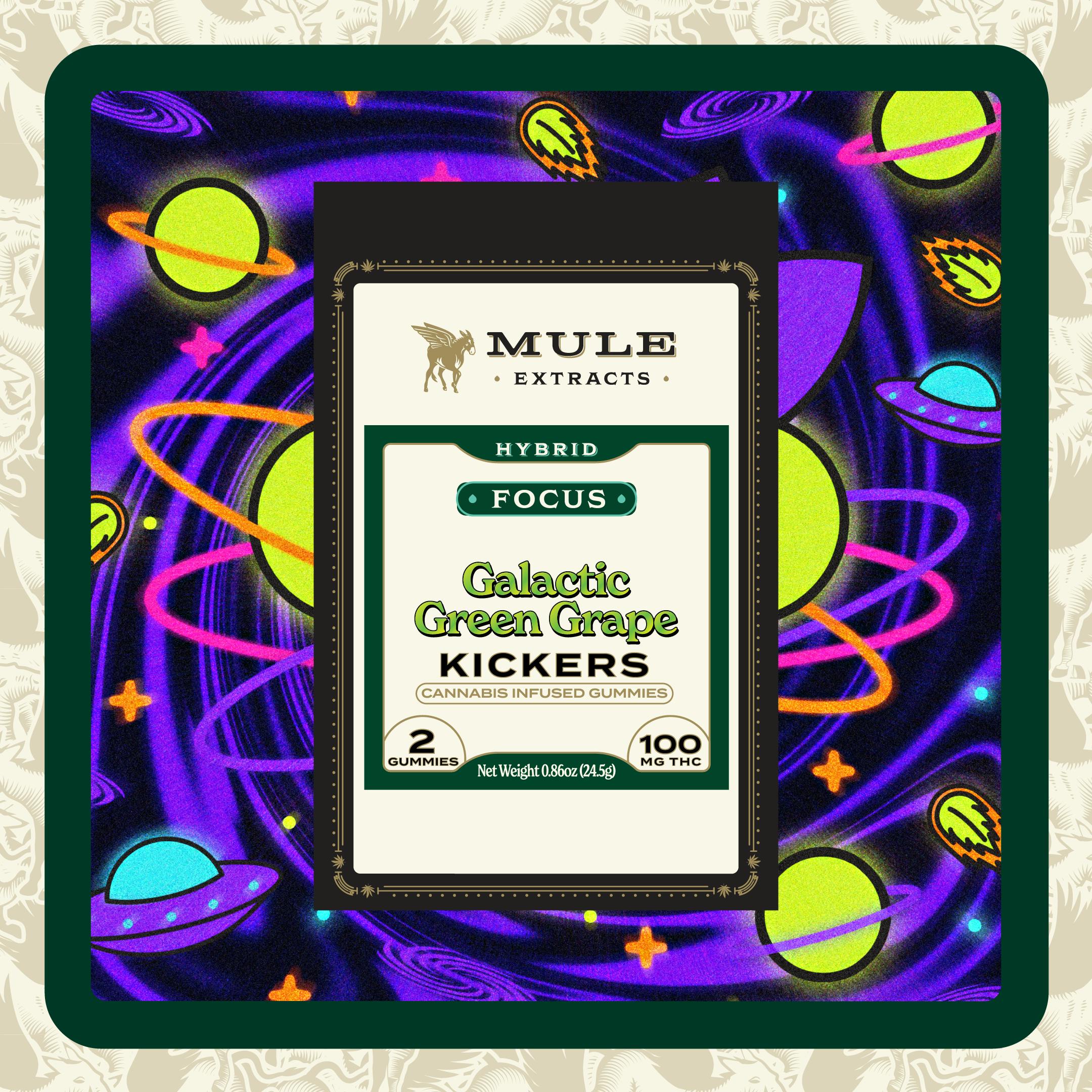 Mule Extracts Galactic Green Grape Gummies