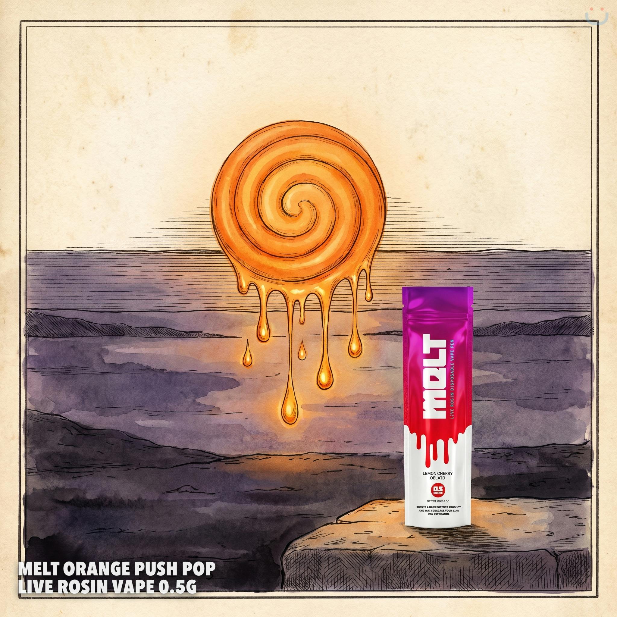 Melt Orange Push Pop Live Rosin Vape 0.5G