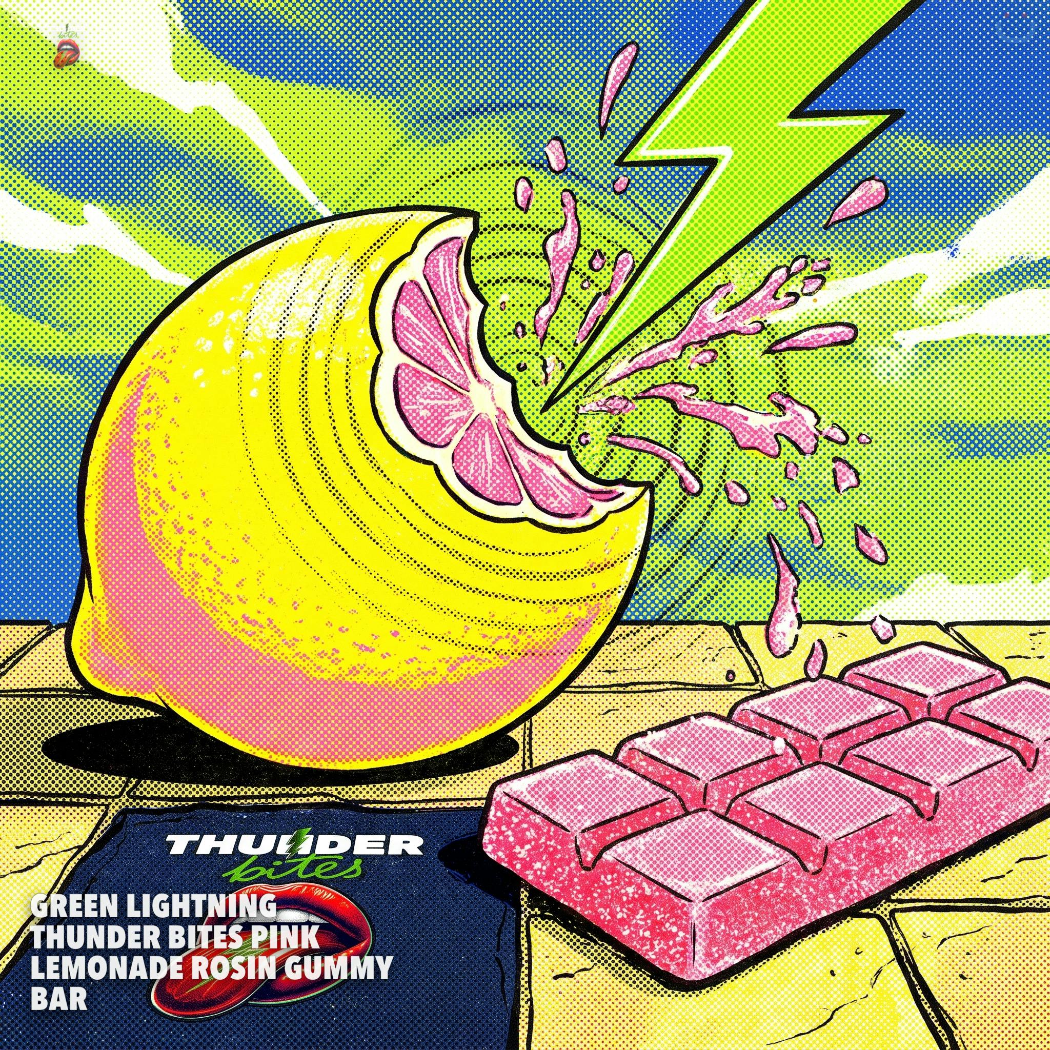 Green Lightning Thunder Bites Pink Lemonade Rosin Gummy Bar