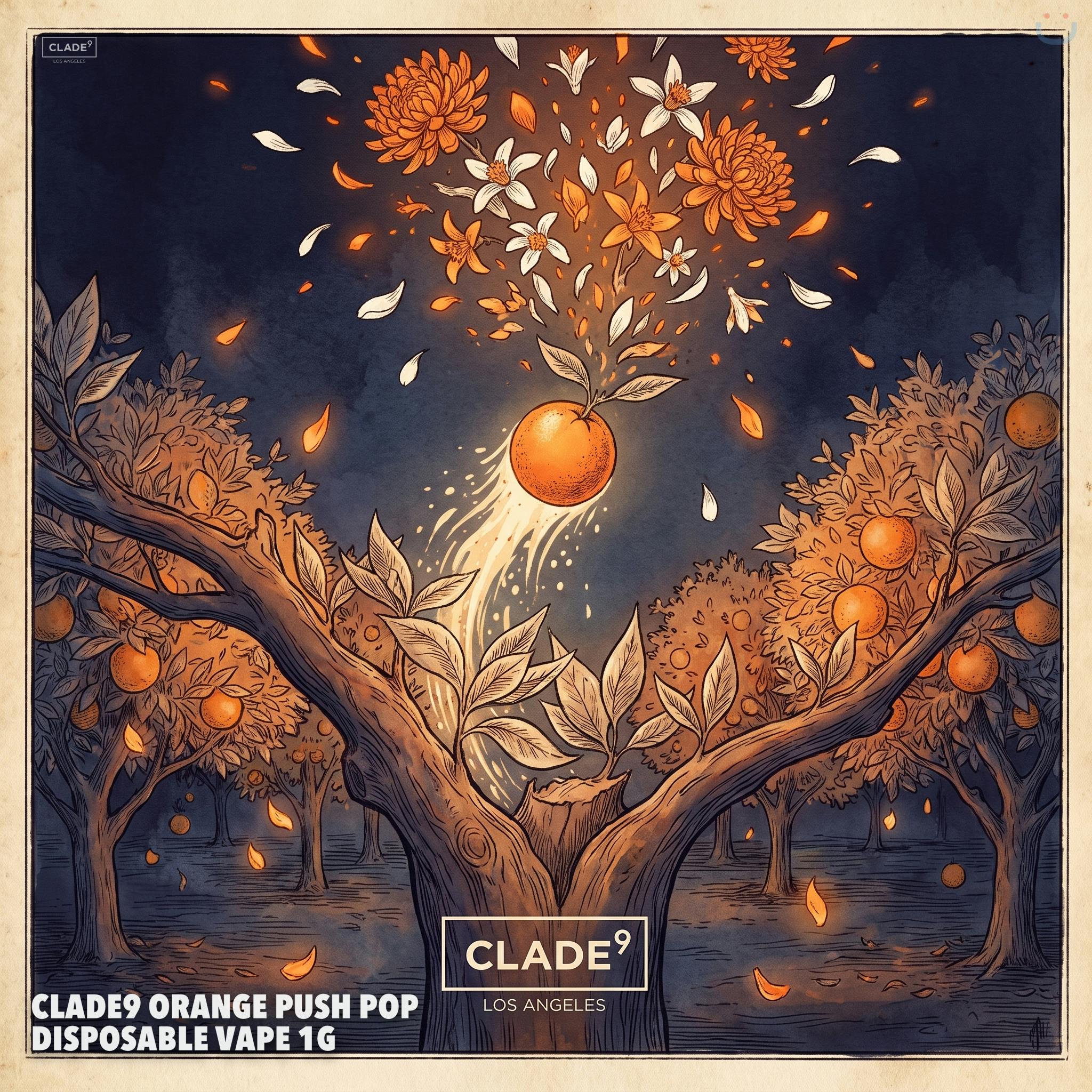 Clade9 Orange Push Pop Disposable Vape 1G