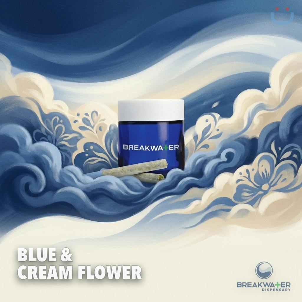 Breakwater Blue & Cream Flower 3.5G
