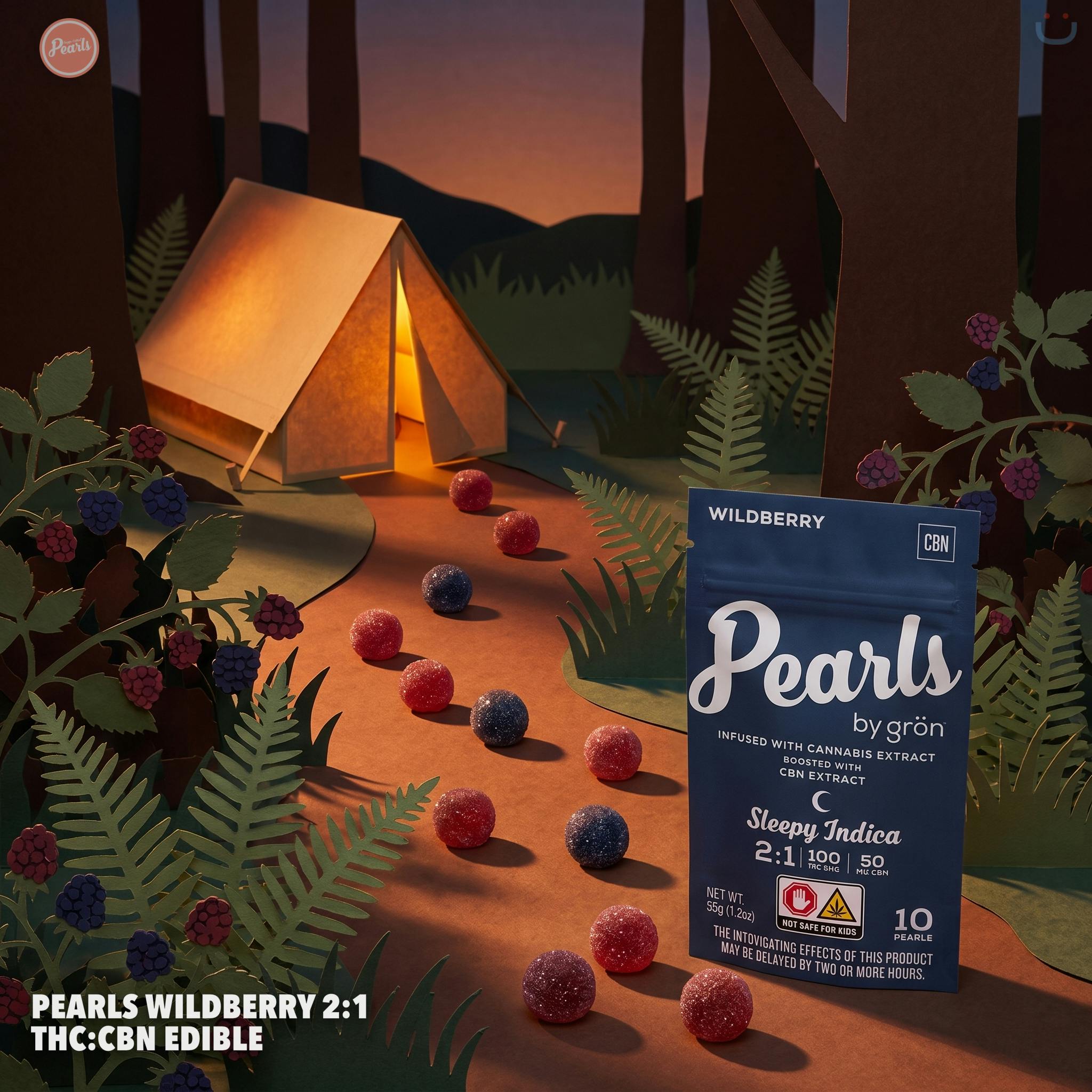 Pearls Wildberry 2:1 THC:CBN Edible