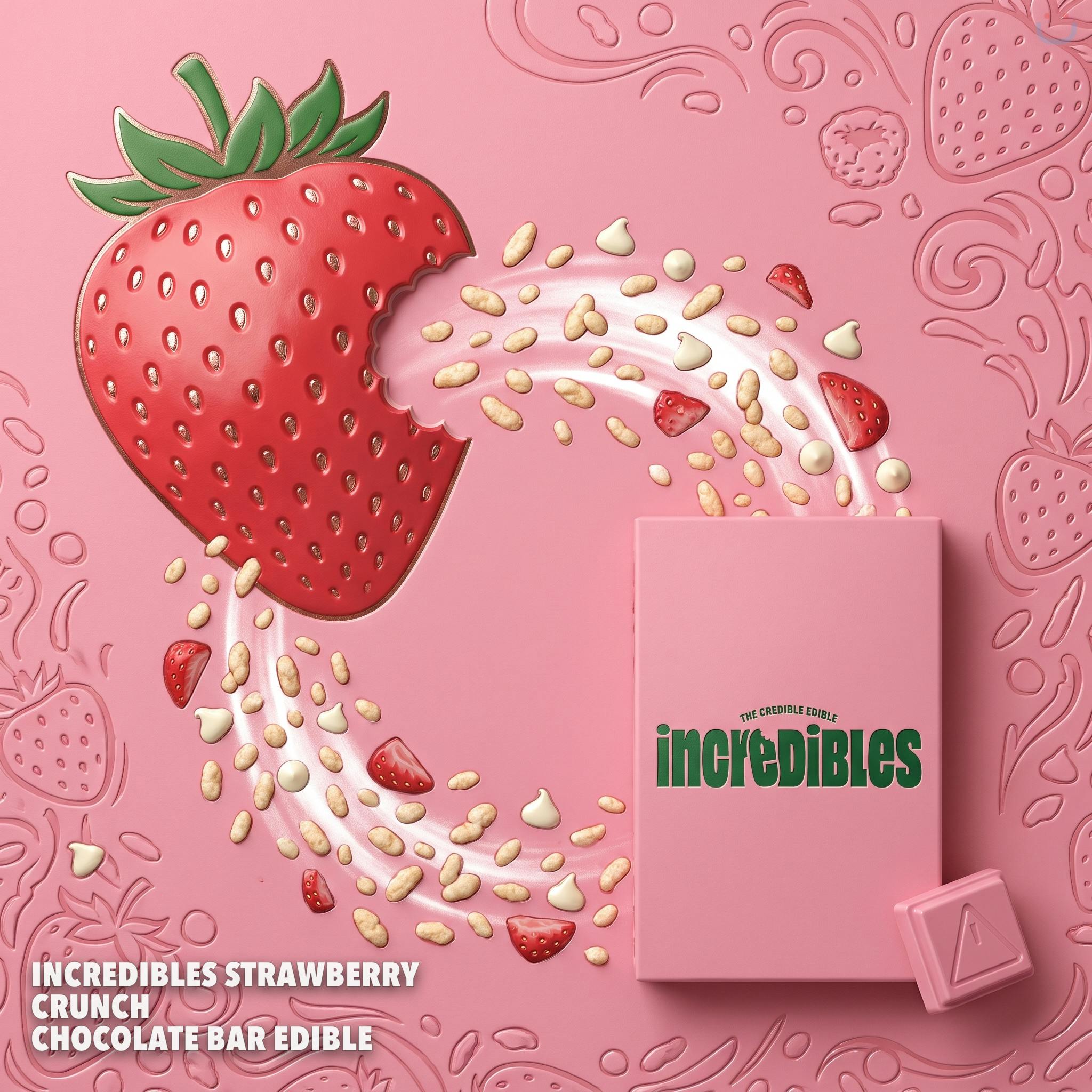 Incredibles Strawberry Crunch Chocolate Bar Edible