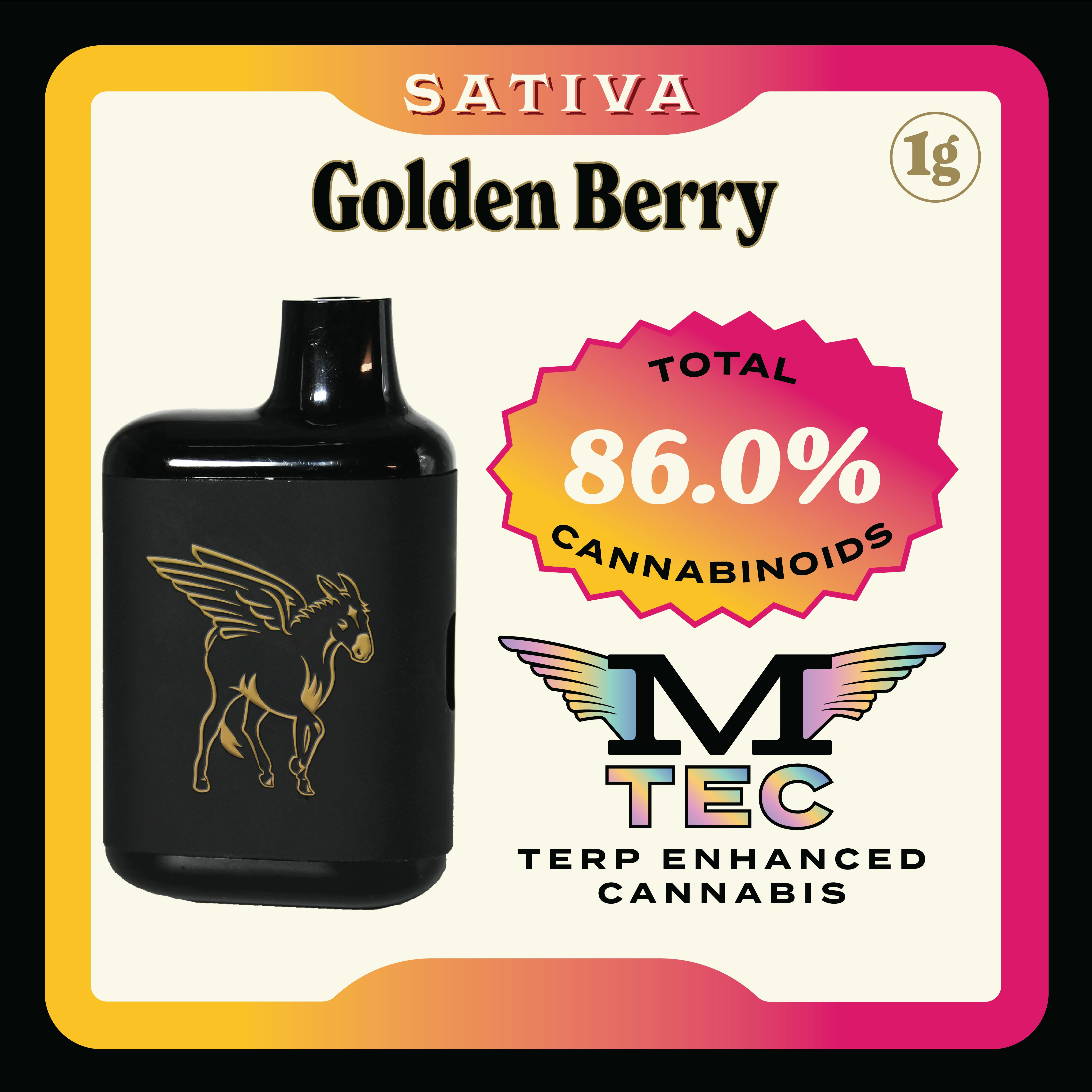 Mule Extracts Dank Tank Golden Berry Disposable Vape 1G