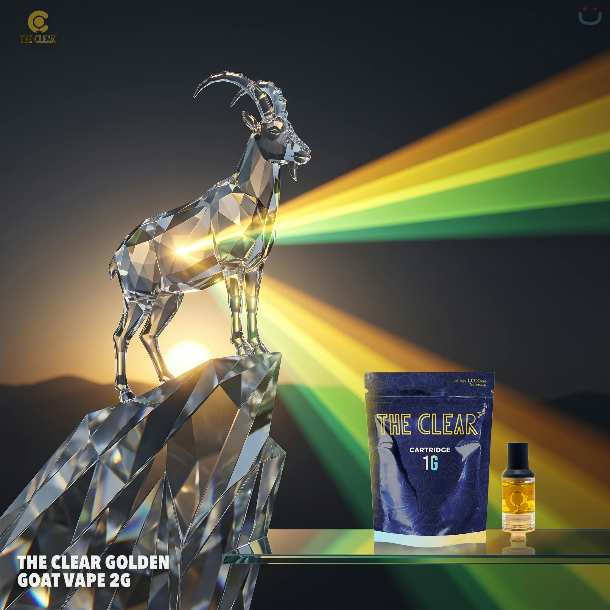 The Clear Golden Goat Vape 2G