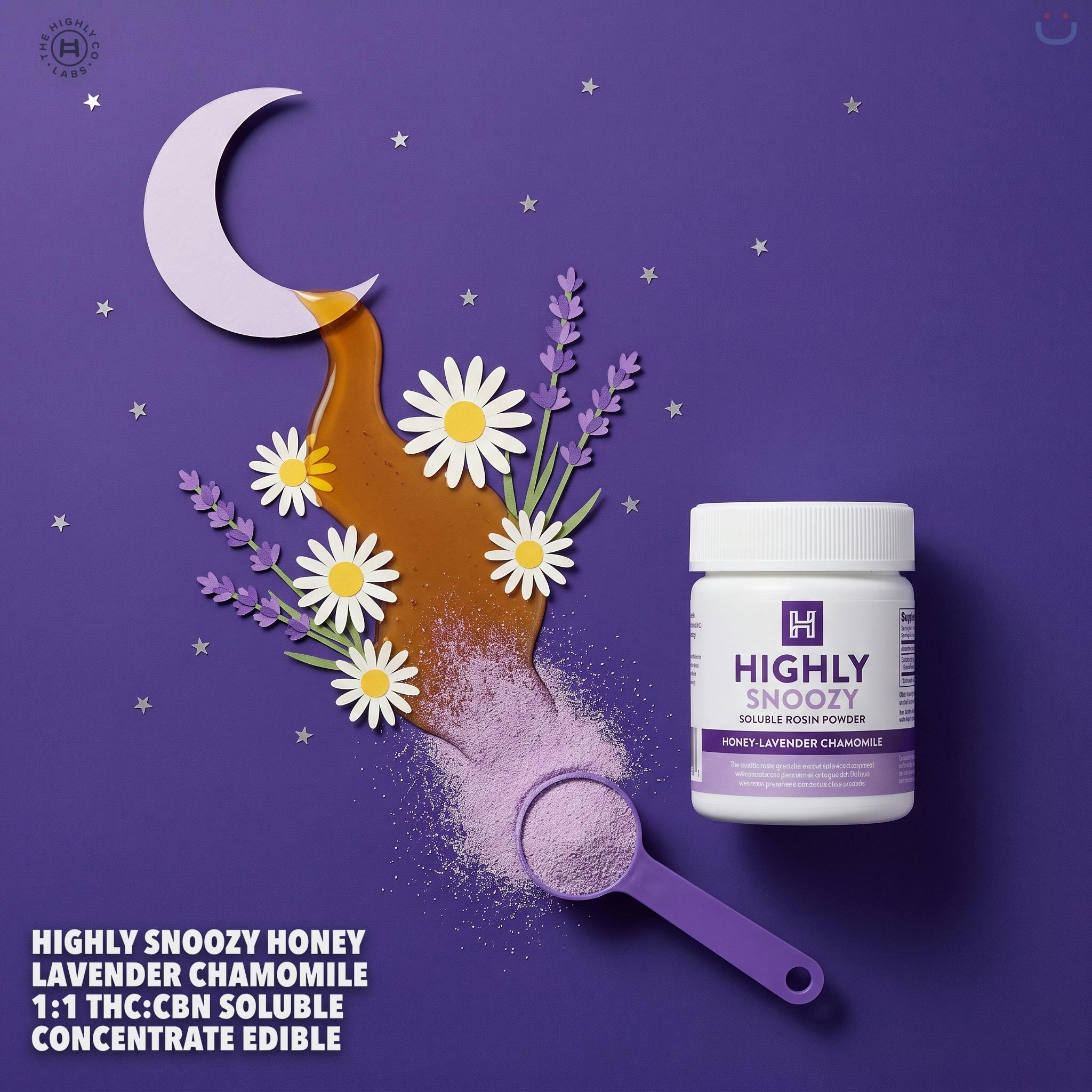 Highly Snoozy Honey Lavender Chamomile 1:1 THC:CBN Soluble Concentrate Edible