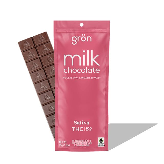 Gron Milk Chocolate Sativa Chocolate Bar Edible - 100 Mg