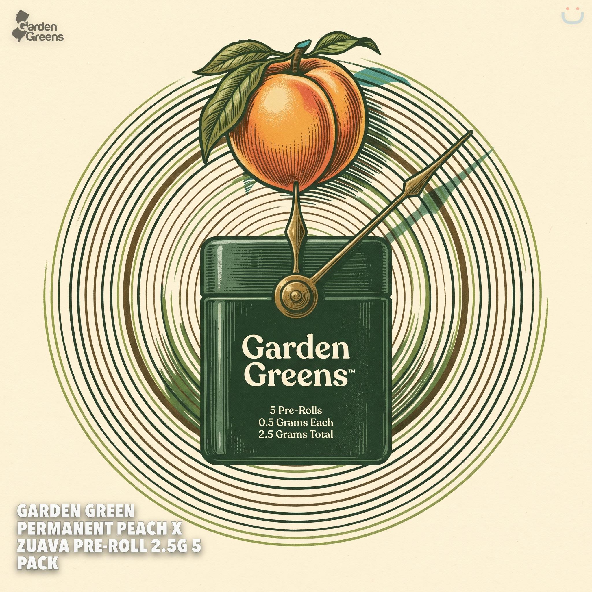 Garden Green Permanent Peach X Zuava Pre-roll 2.5G 5 Pack